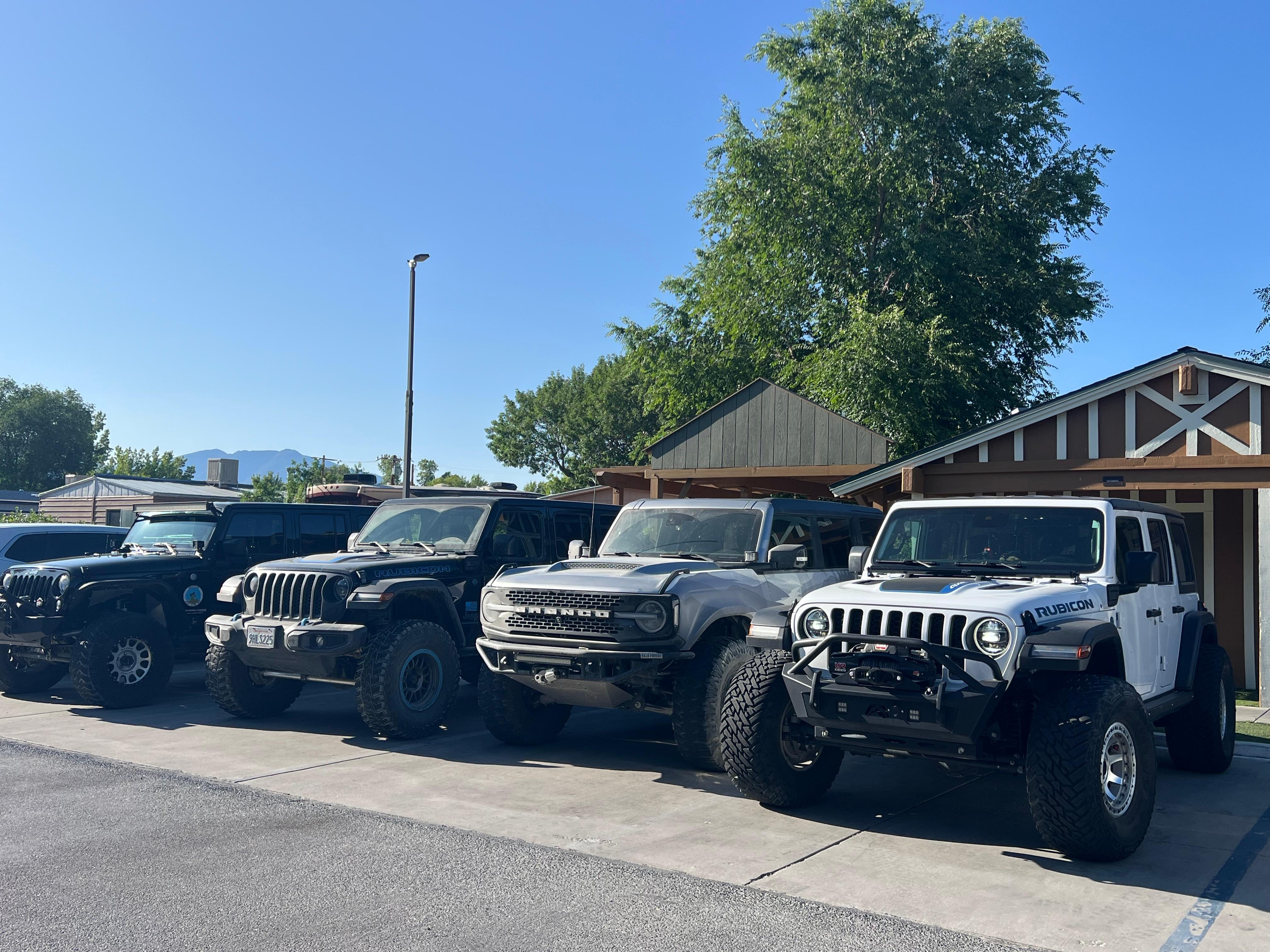 Our Jeep’s by the pool area. 