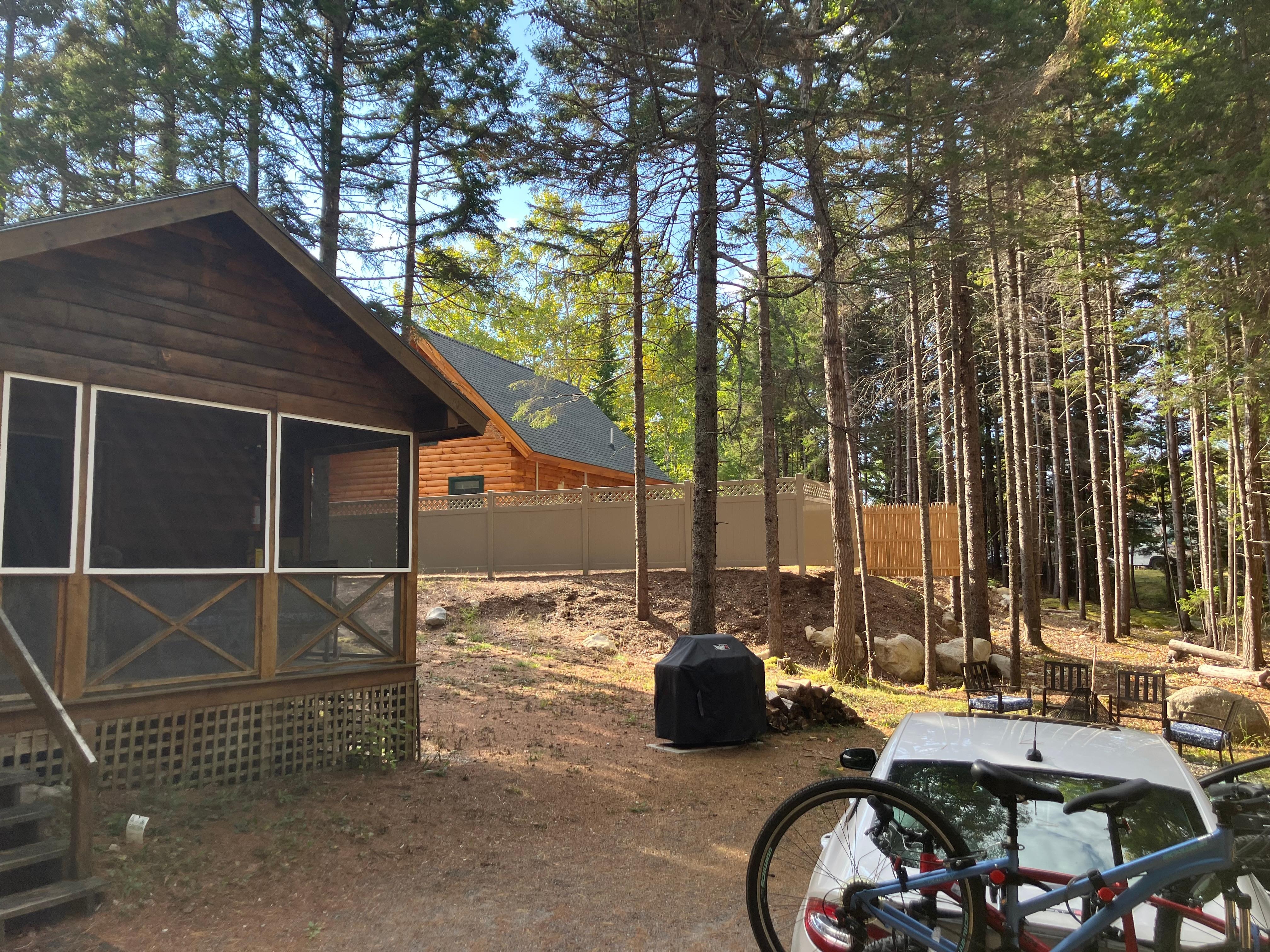 Front porch with other rental in background 