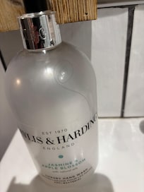 Hair on soap bottle