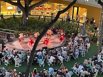 International market has shows next to the hotel