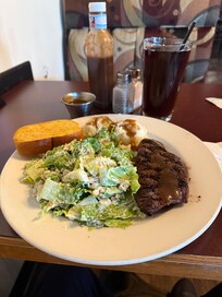Steak dinner for $17.99 on Fridays.
Great value!