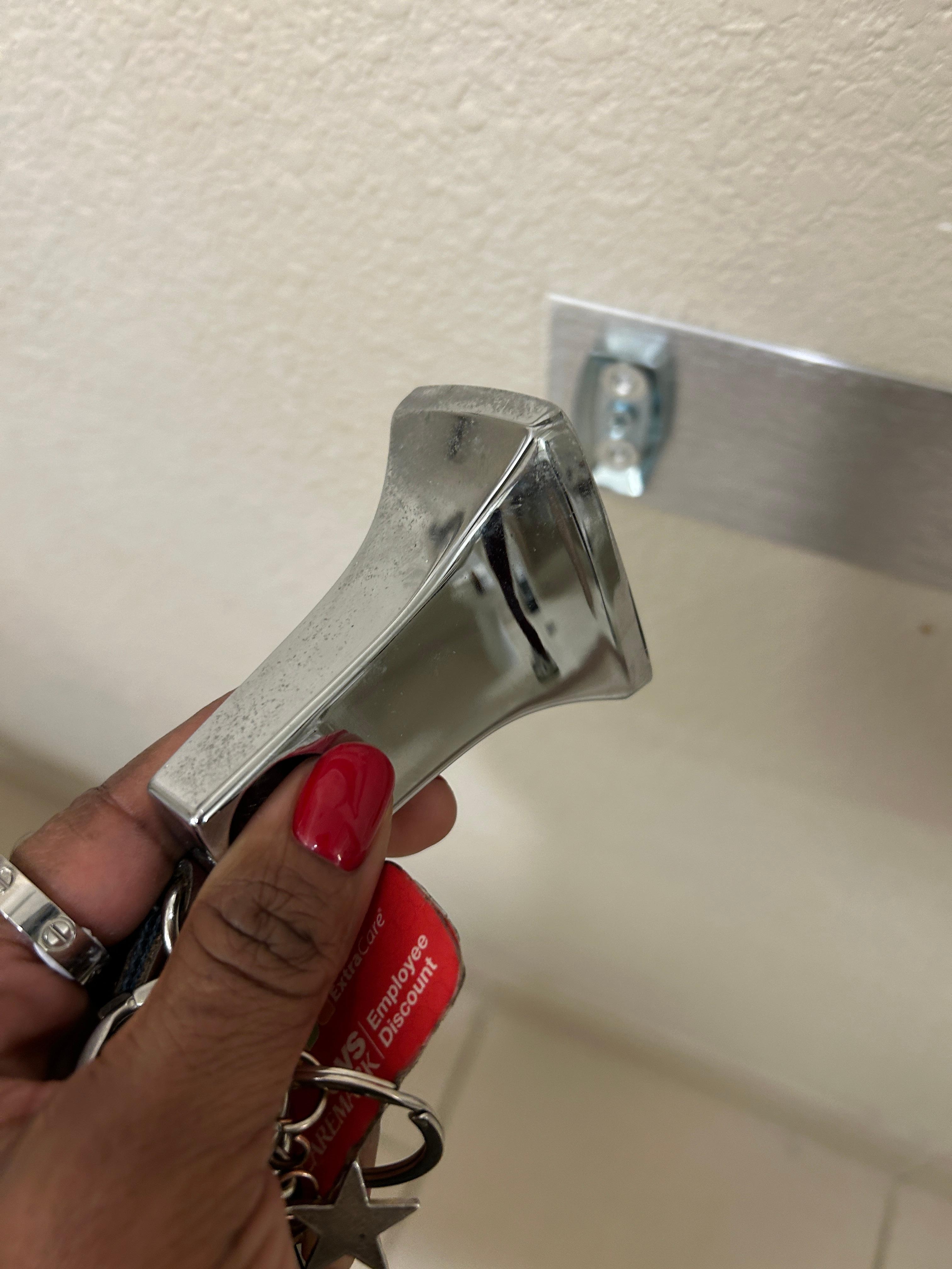 Broken toilet paper holder