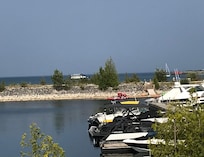 Collingwood cruise vessel beyond breakwall - daily sightseeing trips