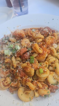 Creole Cookery! Shrimp and sausage pasta.
