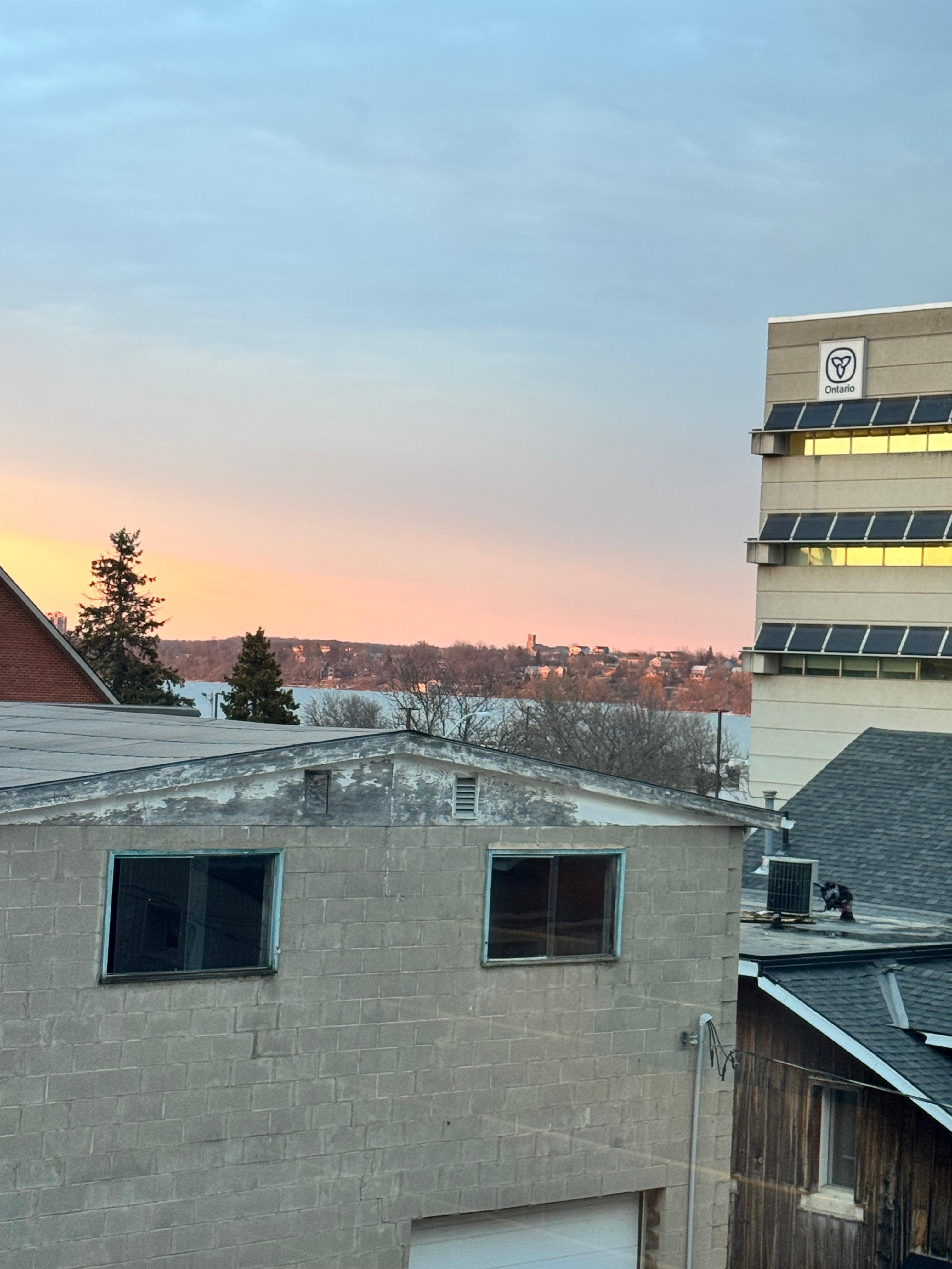 View of the lake from the window 