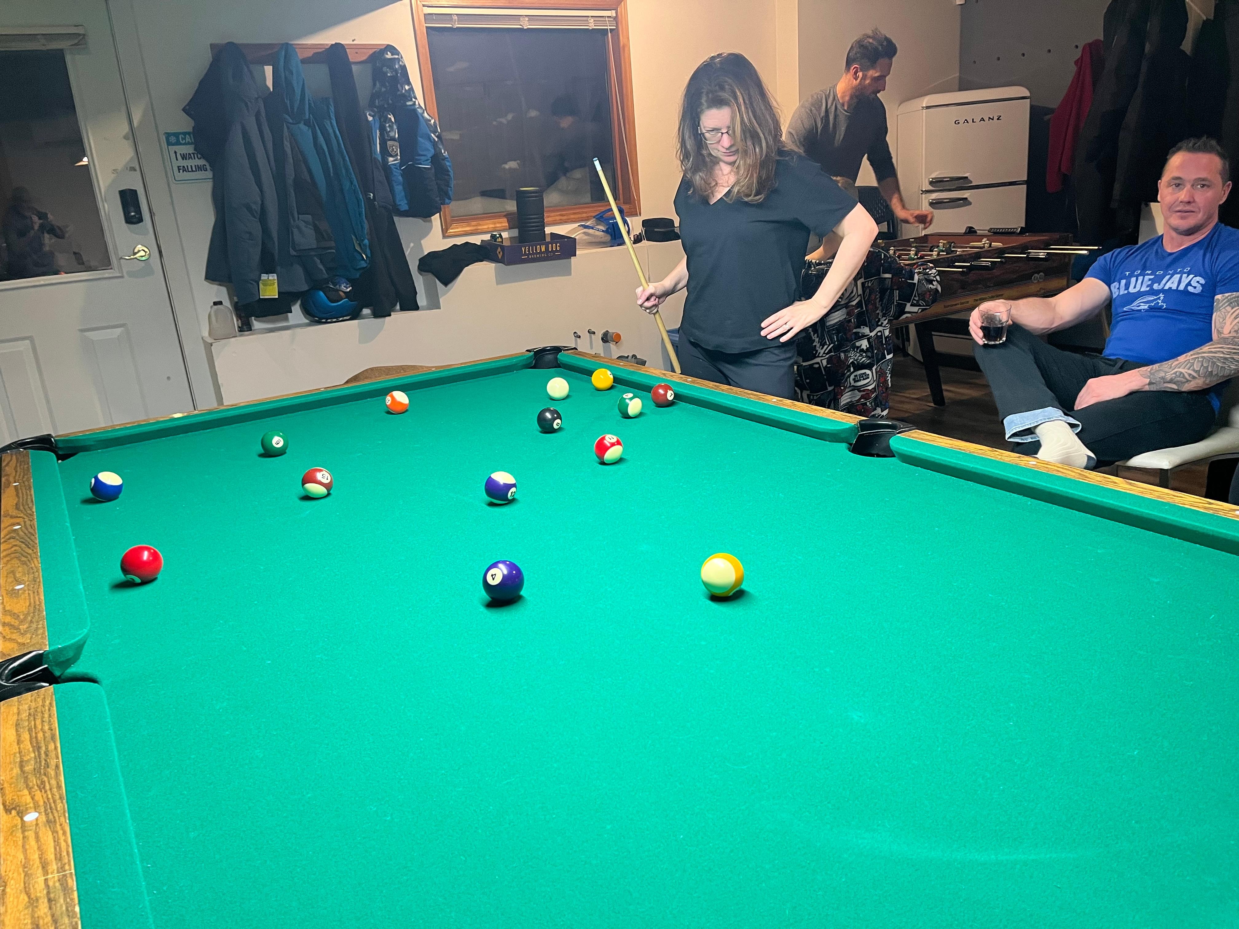 Everyone enjoyed billards