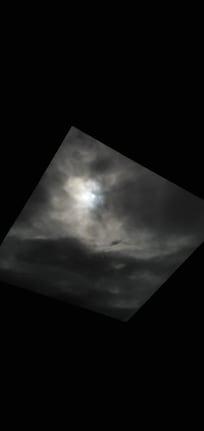 The moon from the skylight in the queen bedroom.
