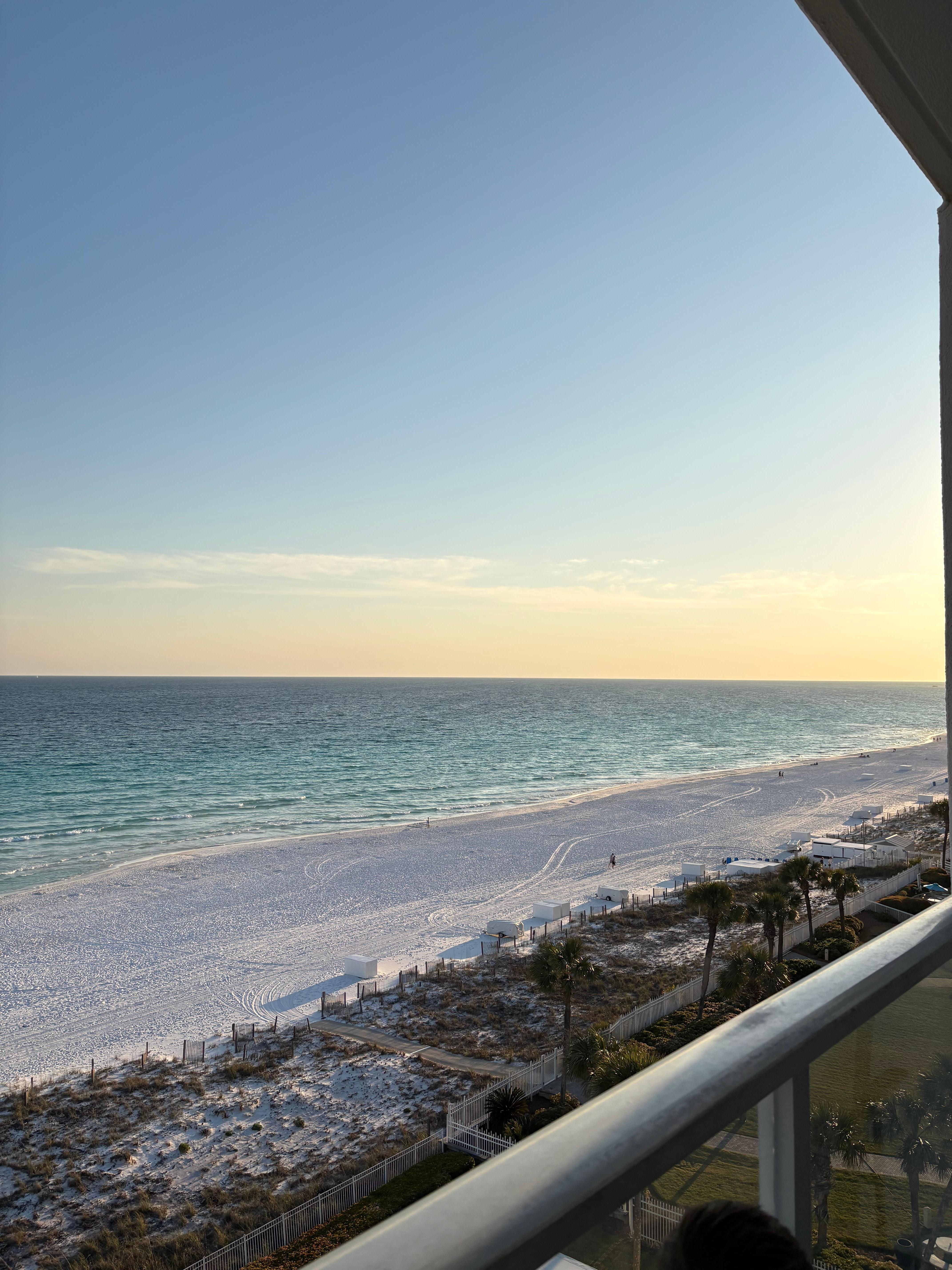Balcony view at sunset 