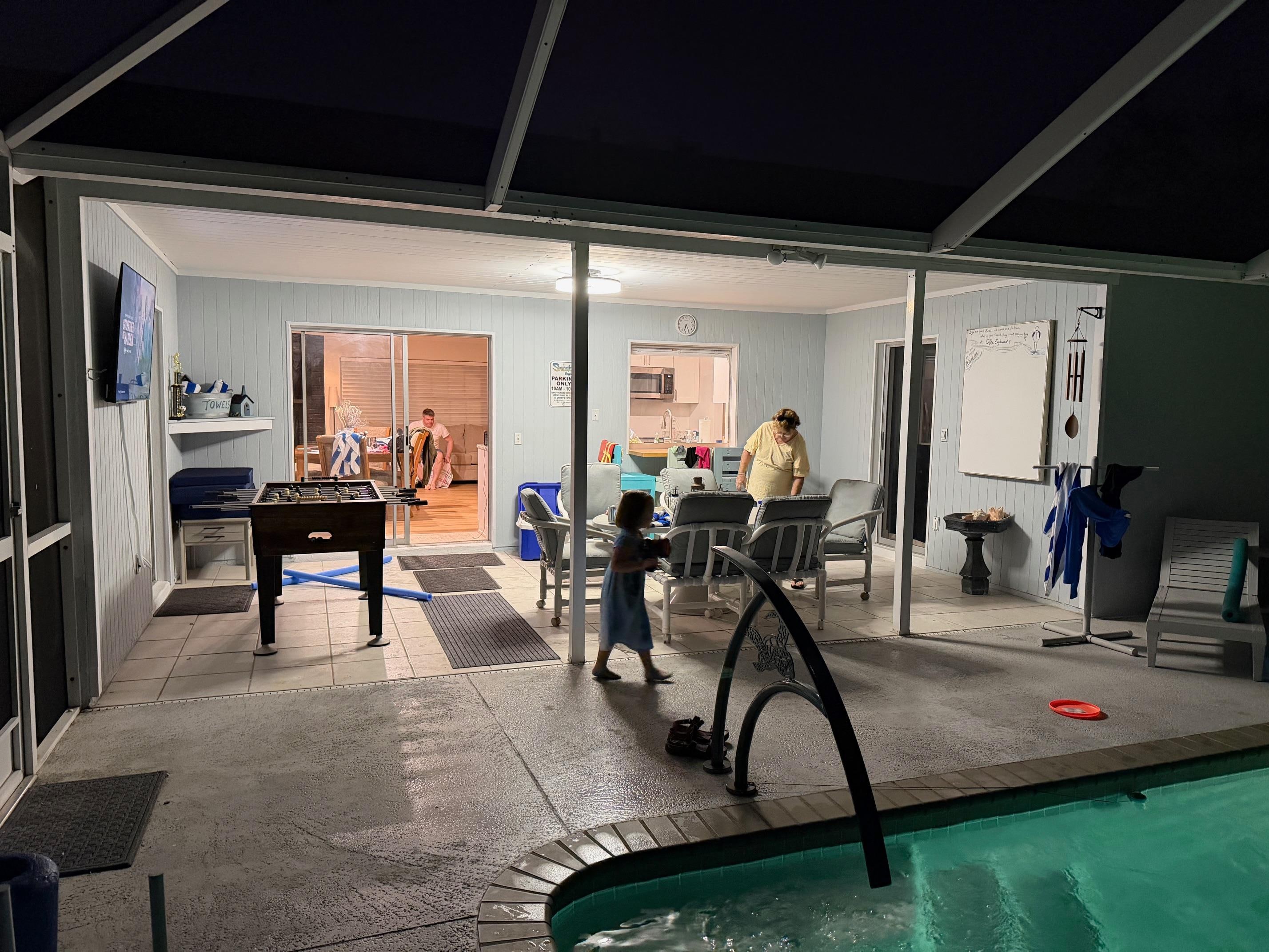 Pool with Great outdoor room!