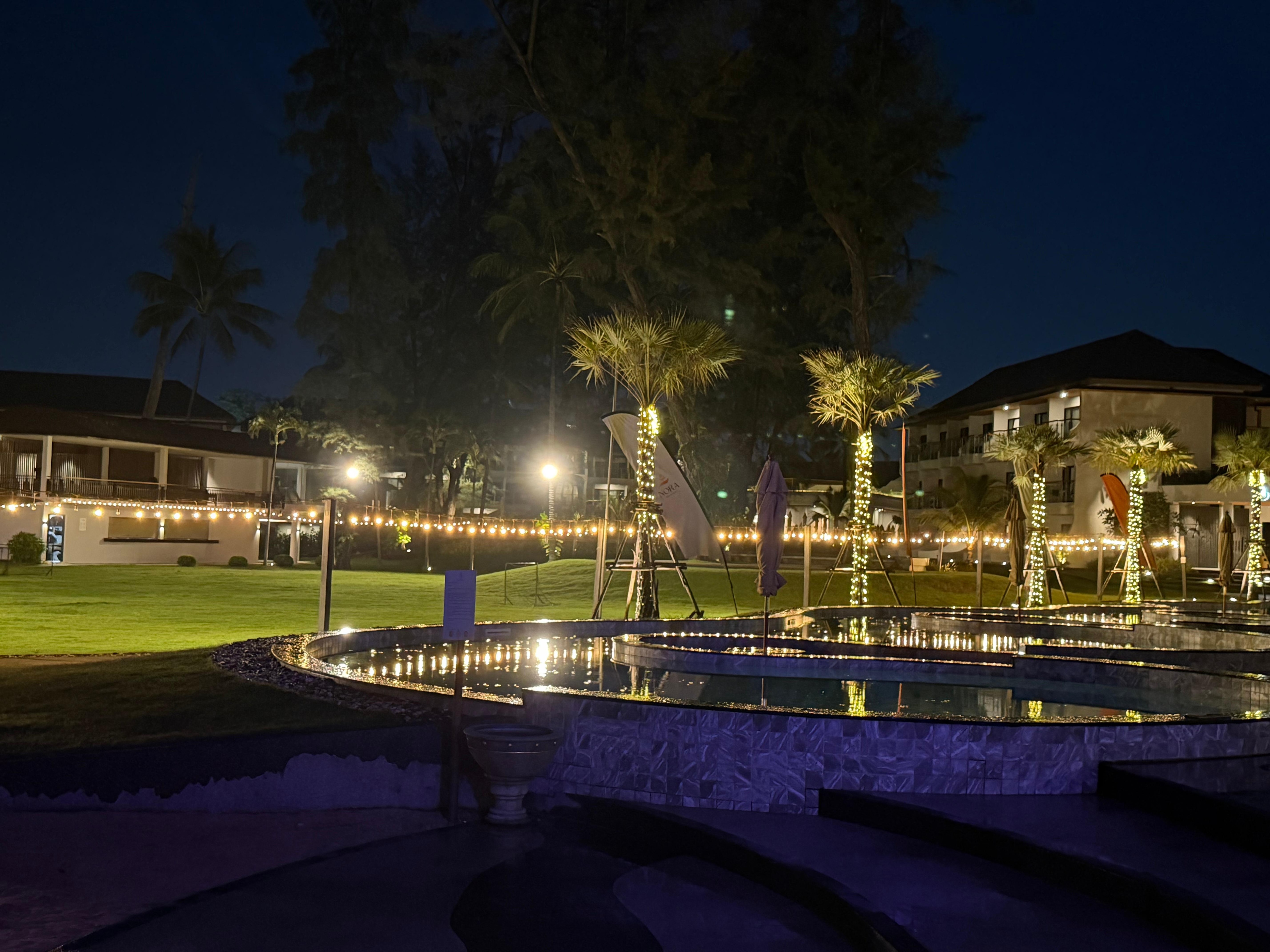 Evening view from the beach restaurant “Nora”