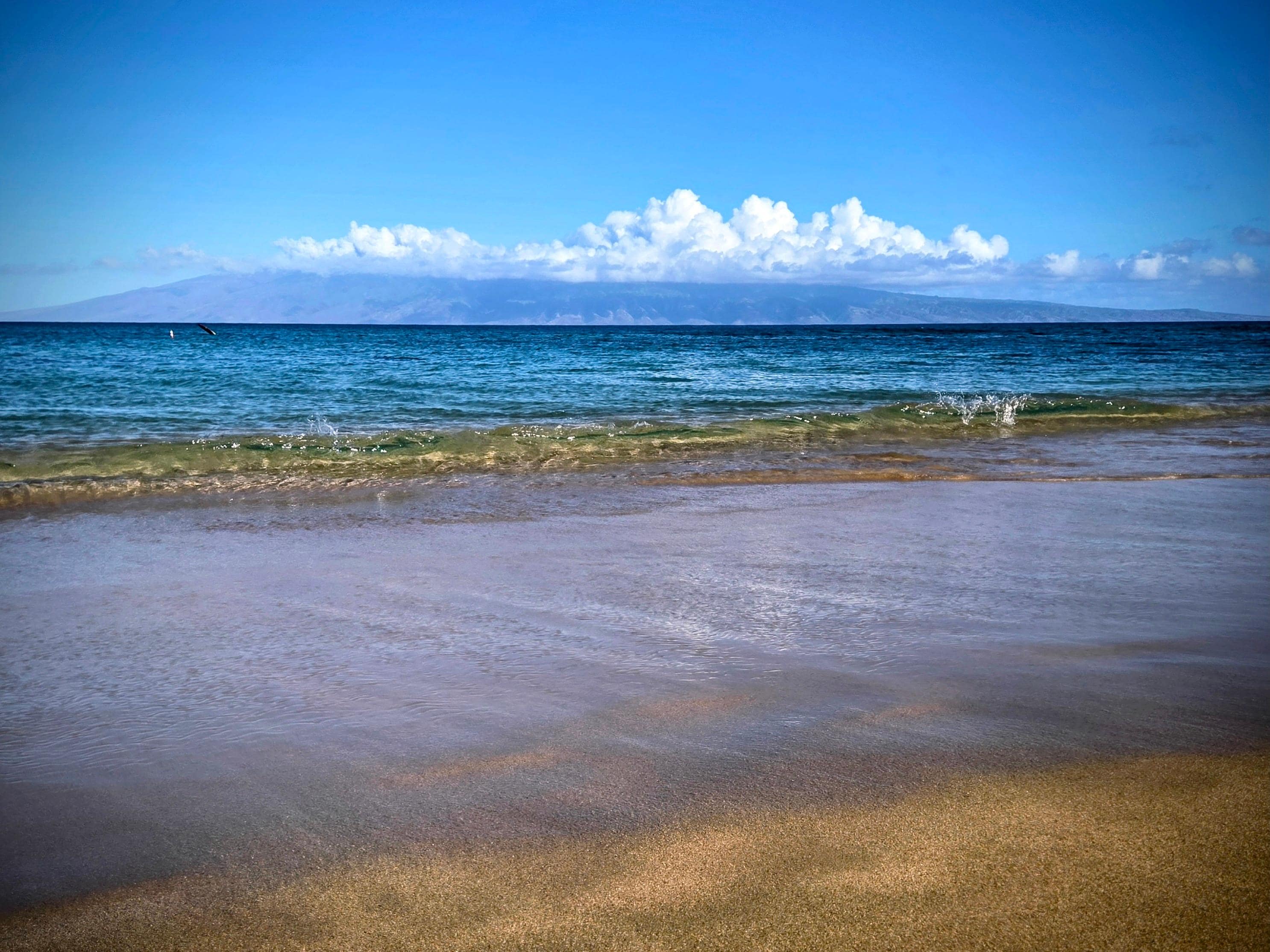 Beach is steps from the room.