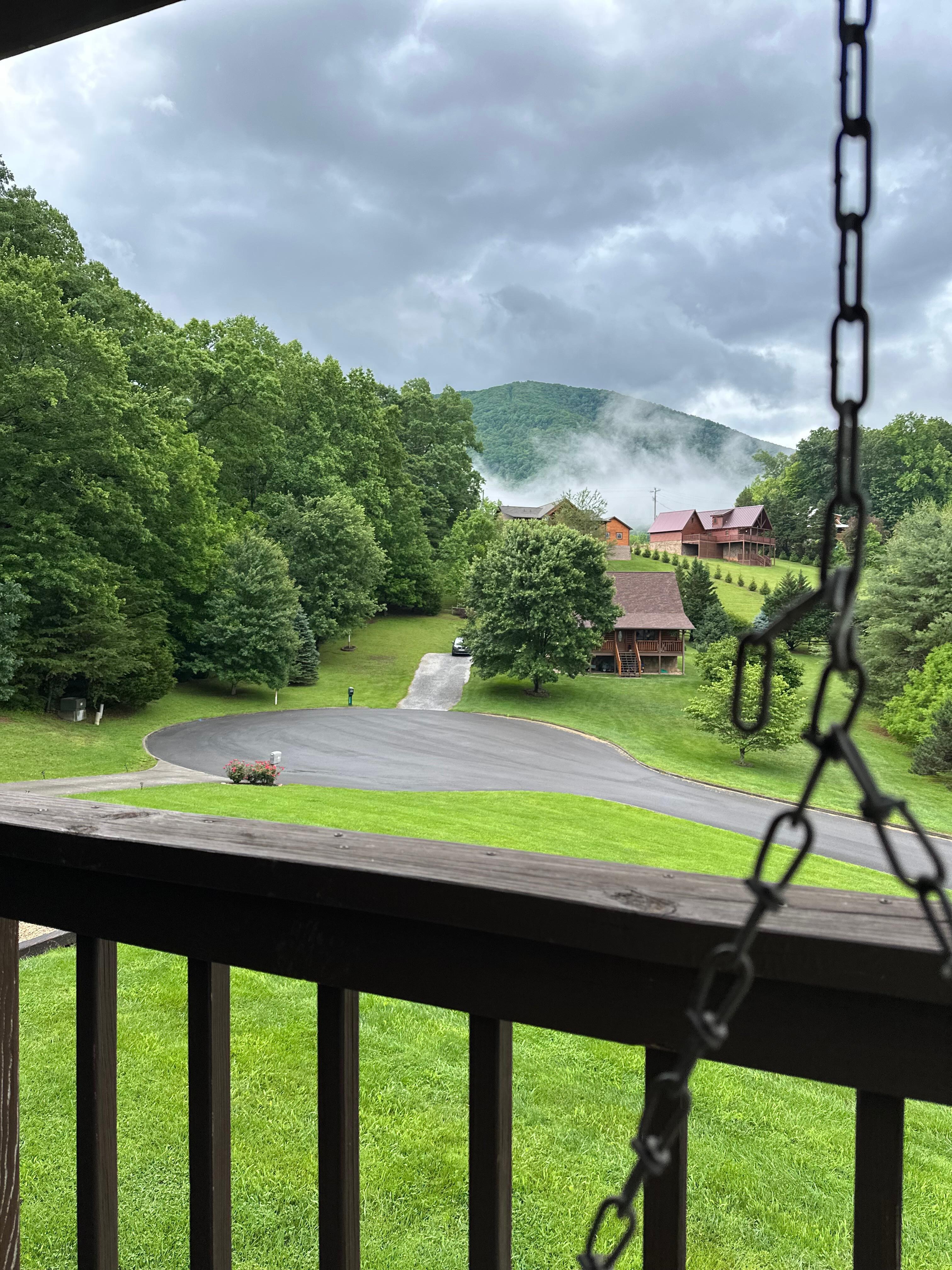 View from sitting in front porch swing 