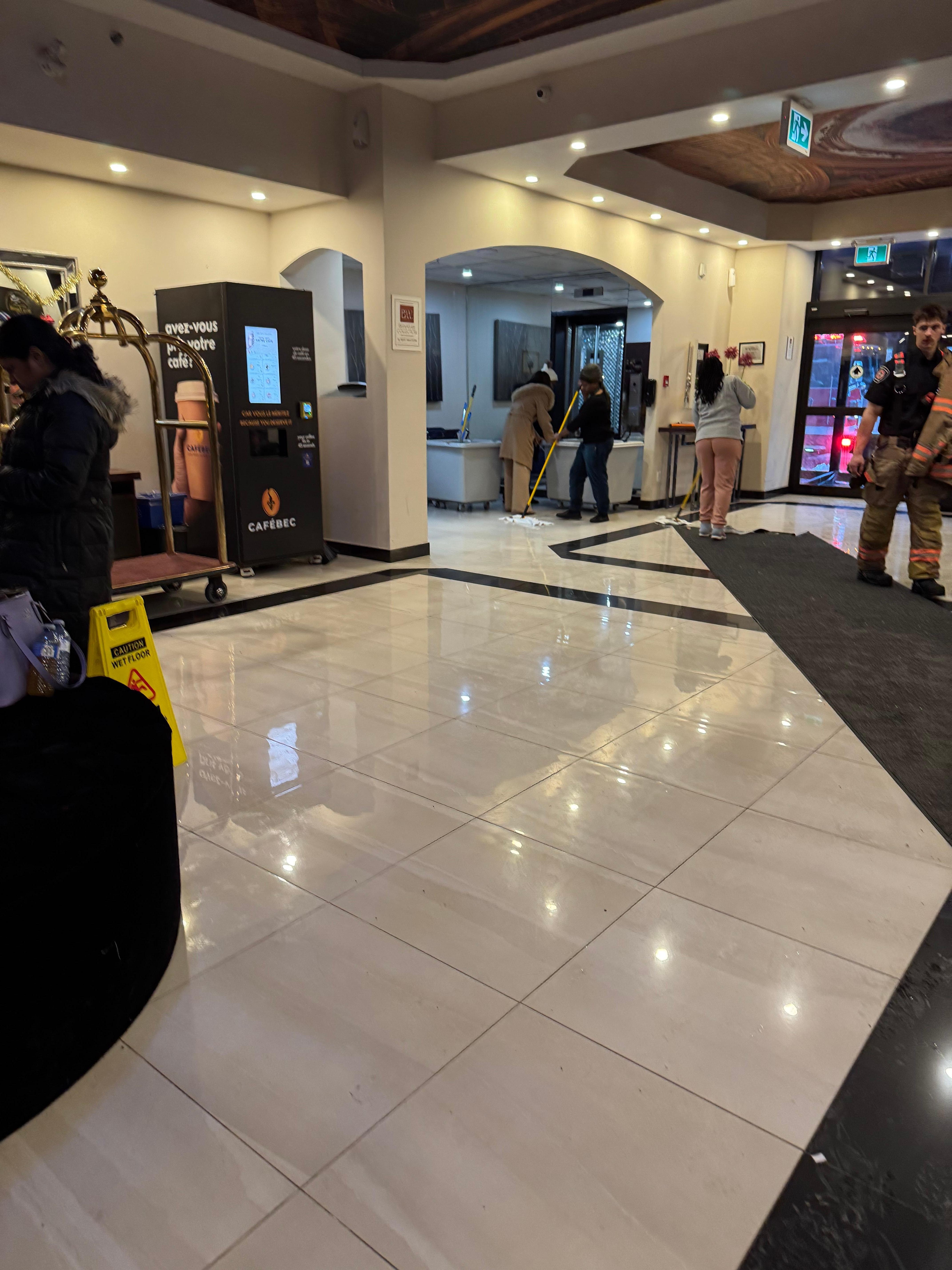 Lobby is full of water 