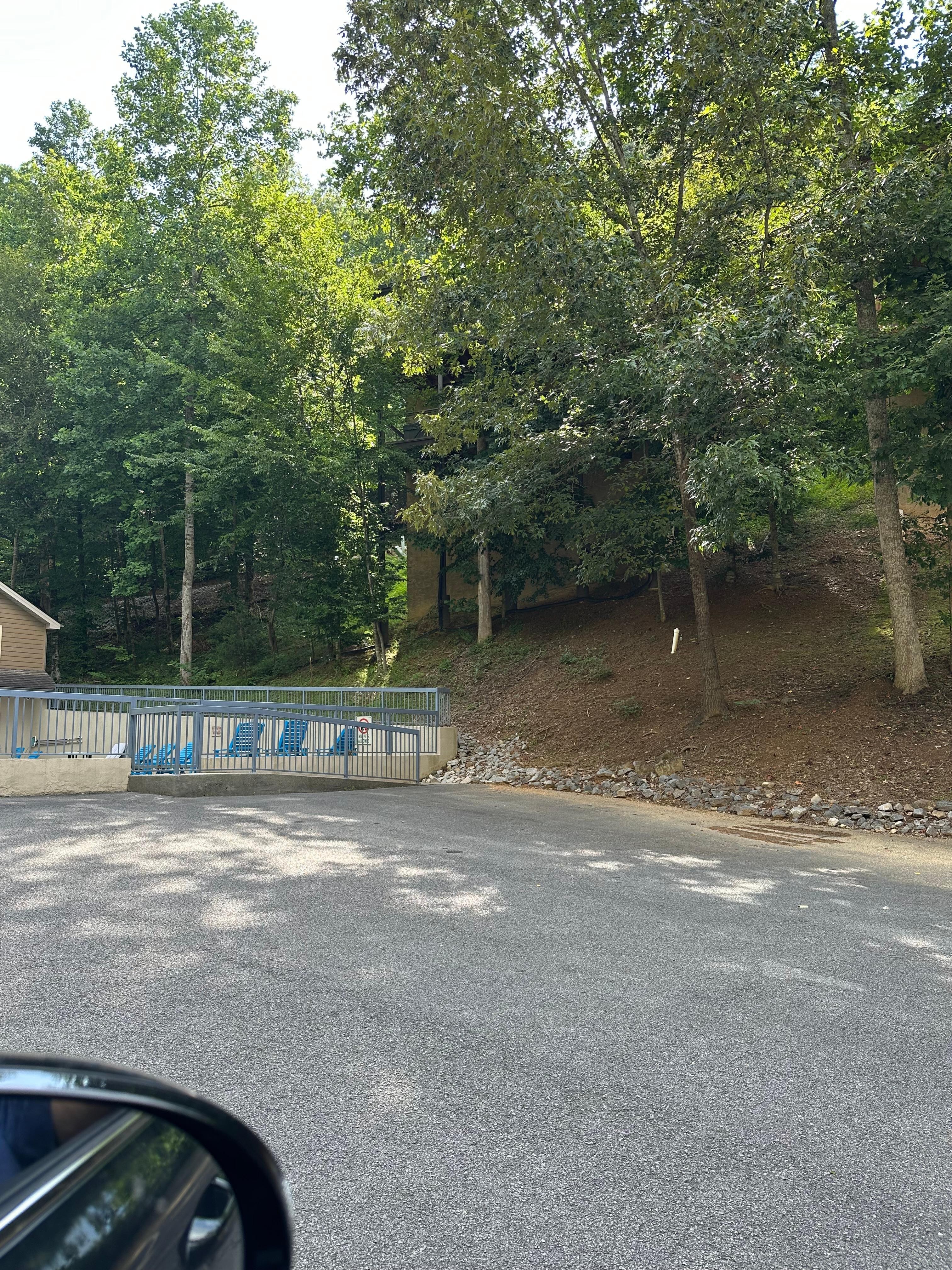 This is the back of the property - it sits above the tiny community pool that is open until 10pm. Our children couldn’t sleep at night because of the noises from people in the pool. 