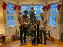 Christmas tree set up by the owners