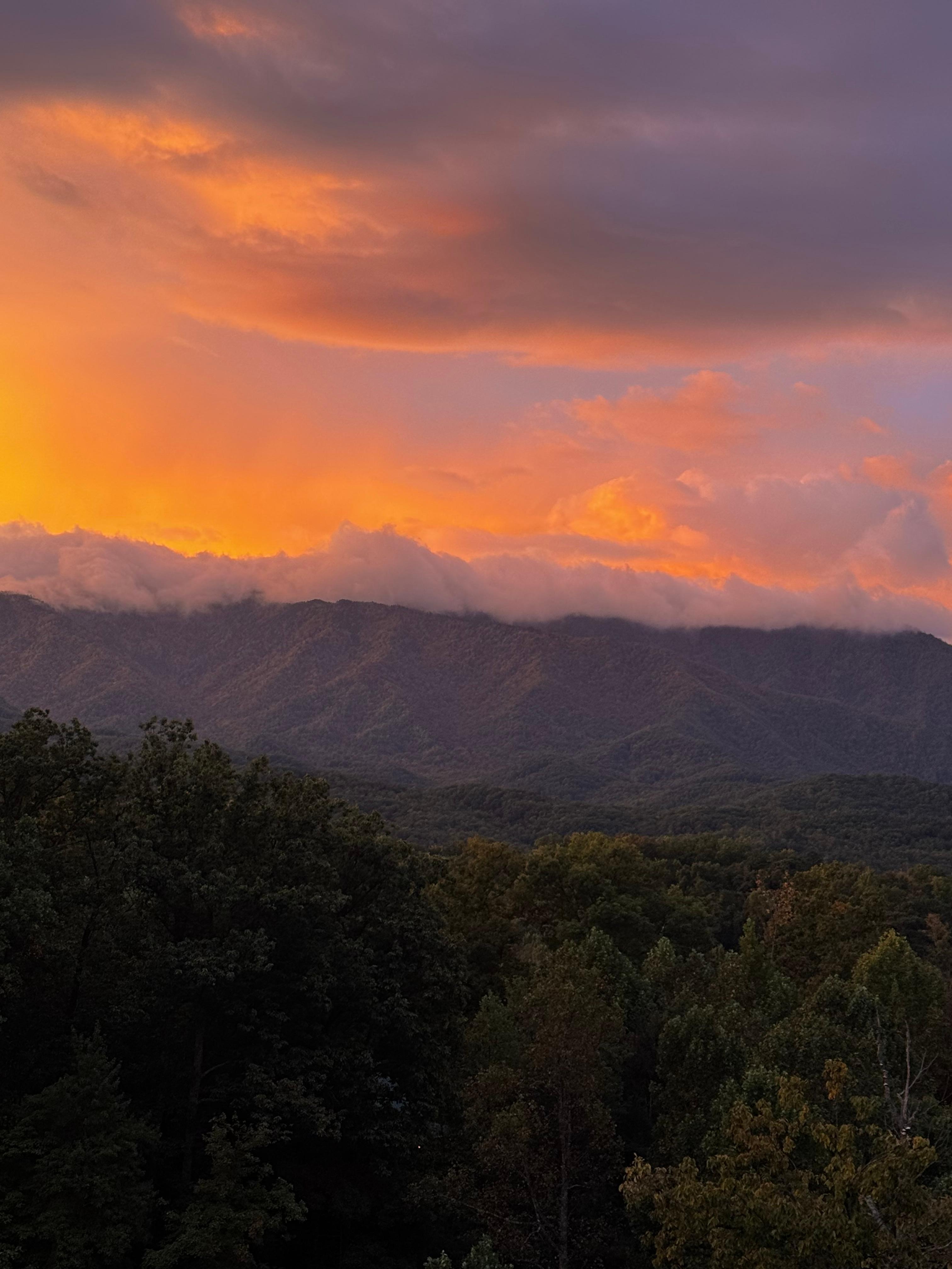 Morning sunrise from the cabin porch