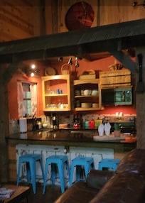 Love the colorful kitchen.