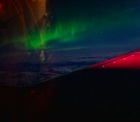 Northern light flying in