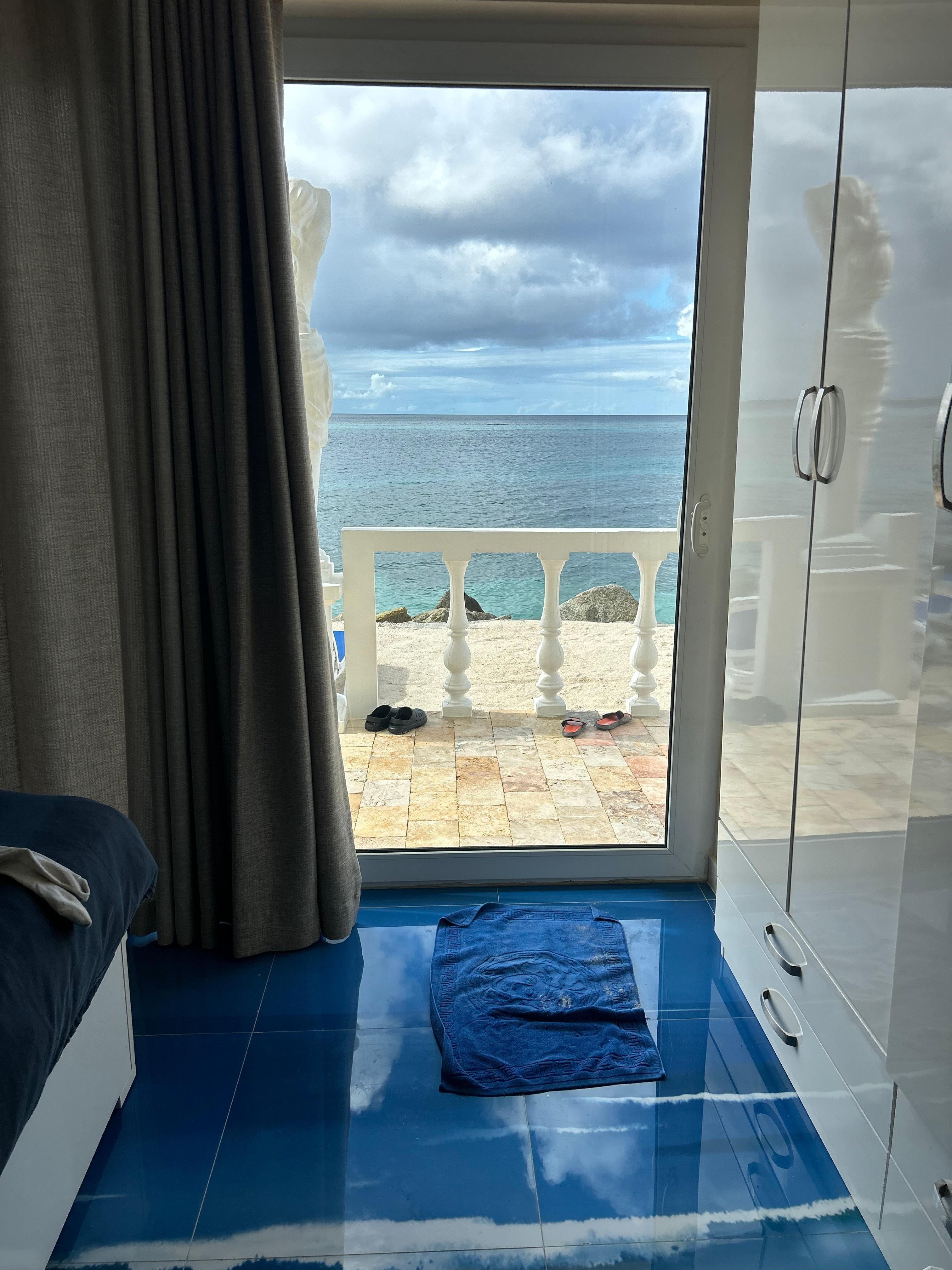 The beach right out our glass doors!