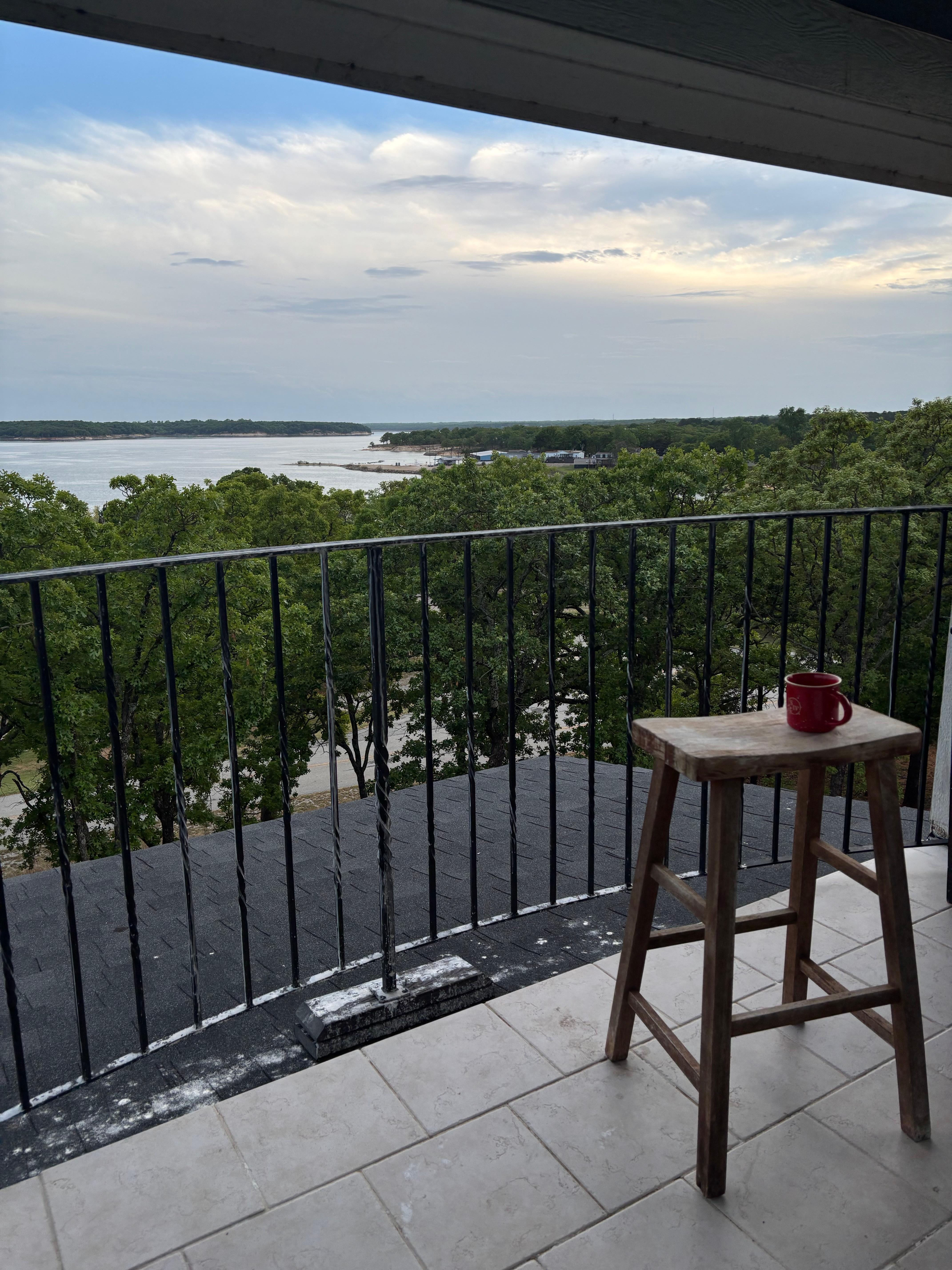 Decided to take my coffee to the top floor to enjoy the morning views. 