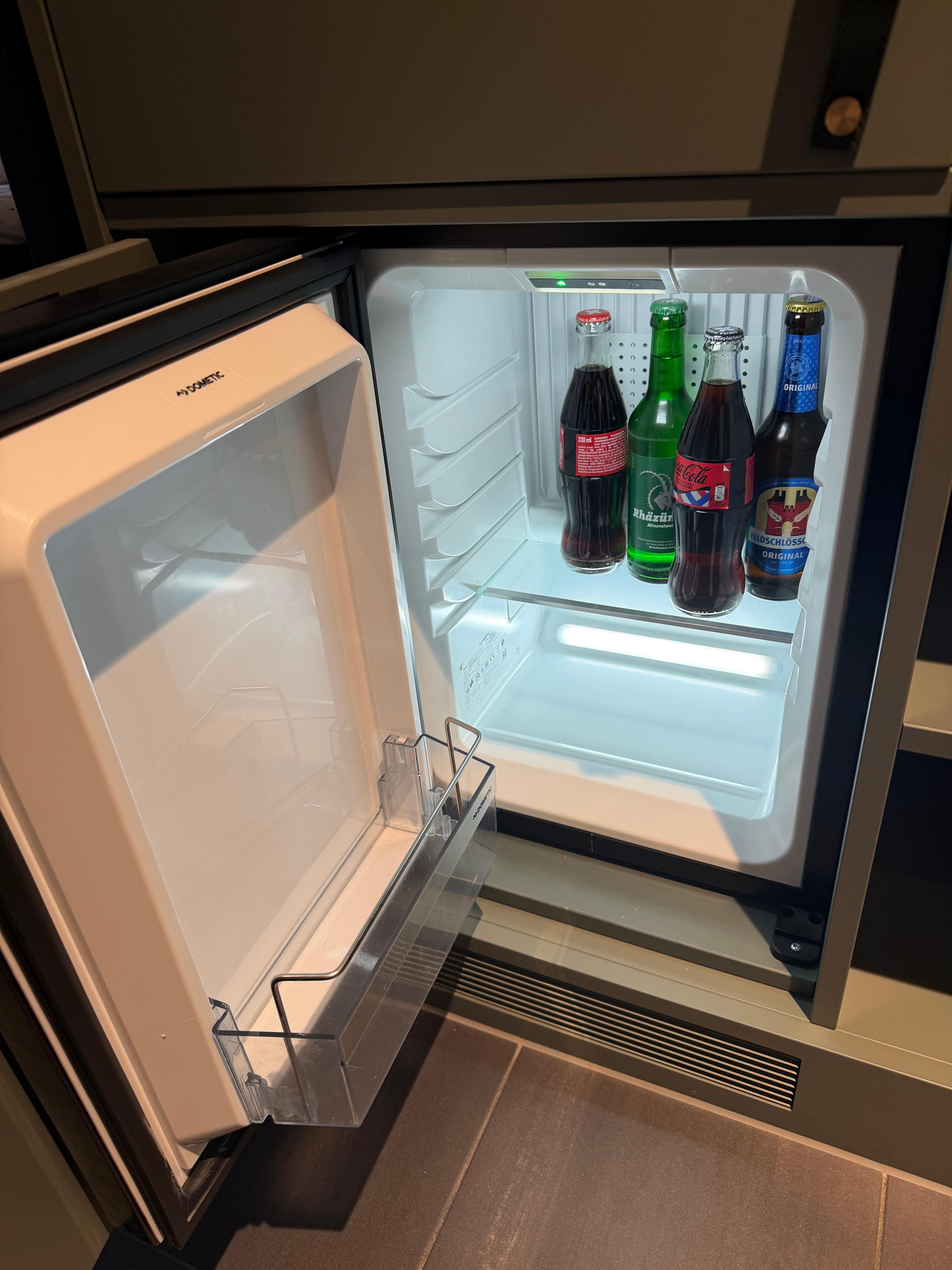 Fridge with free drinks without a bottle opener
