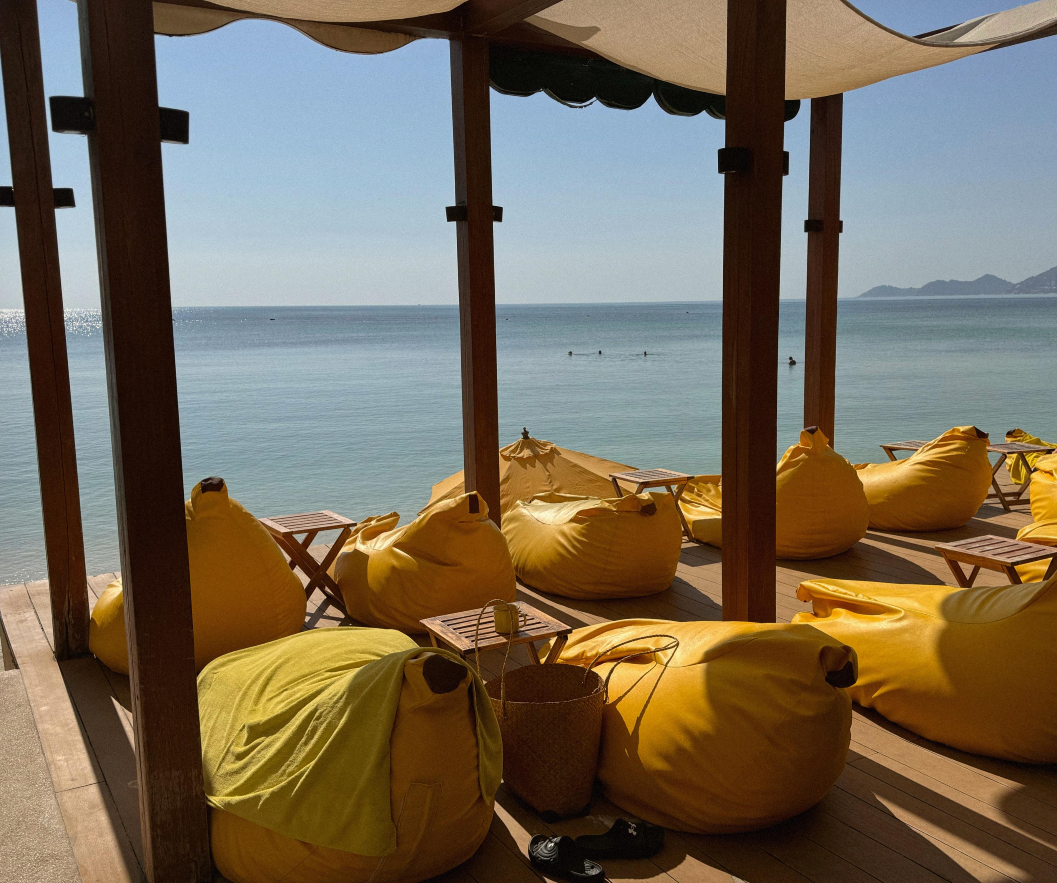 View from the hotel restaurant and bar - right in the beach and next to the sand. Perfect location.