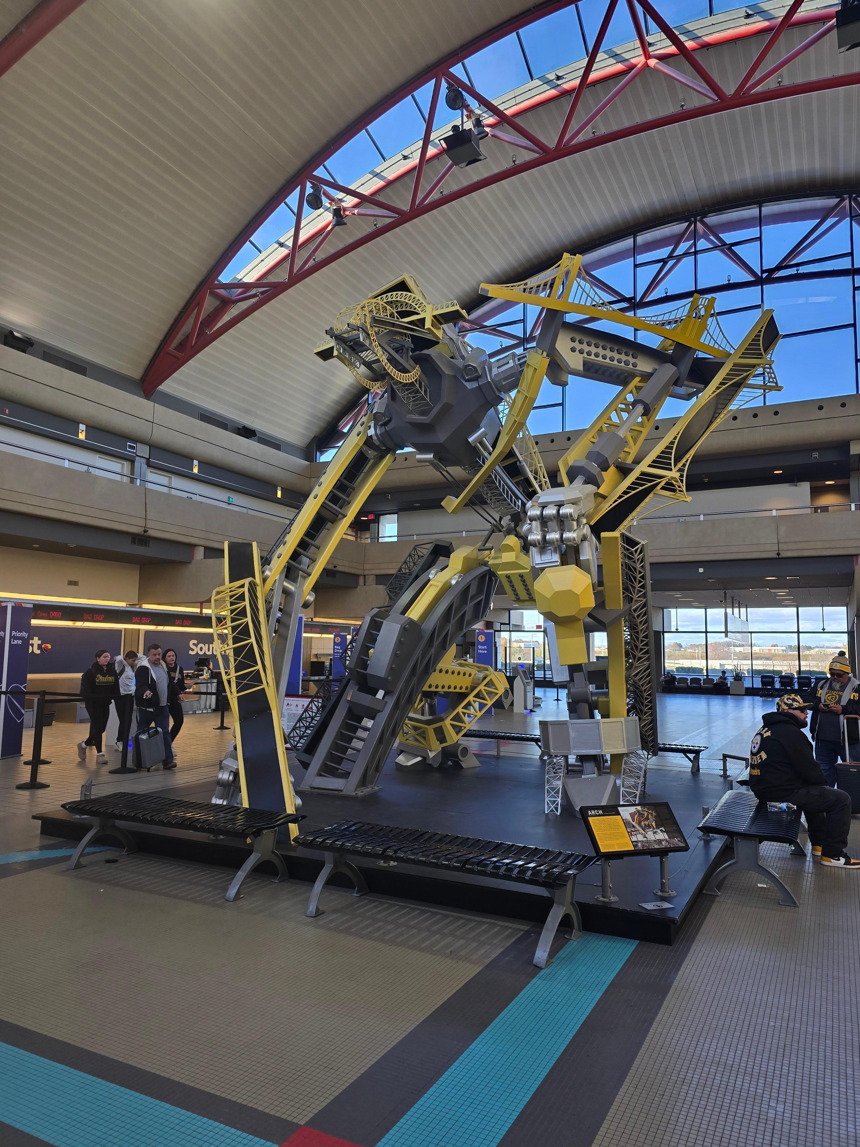 Sculpture at the PGH airport.  Gotta love the bridges!