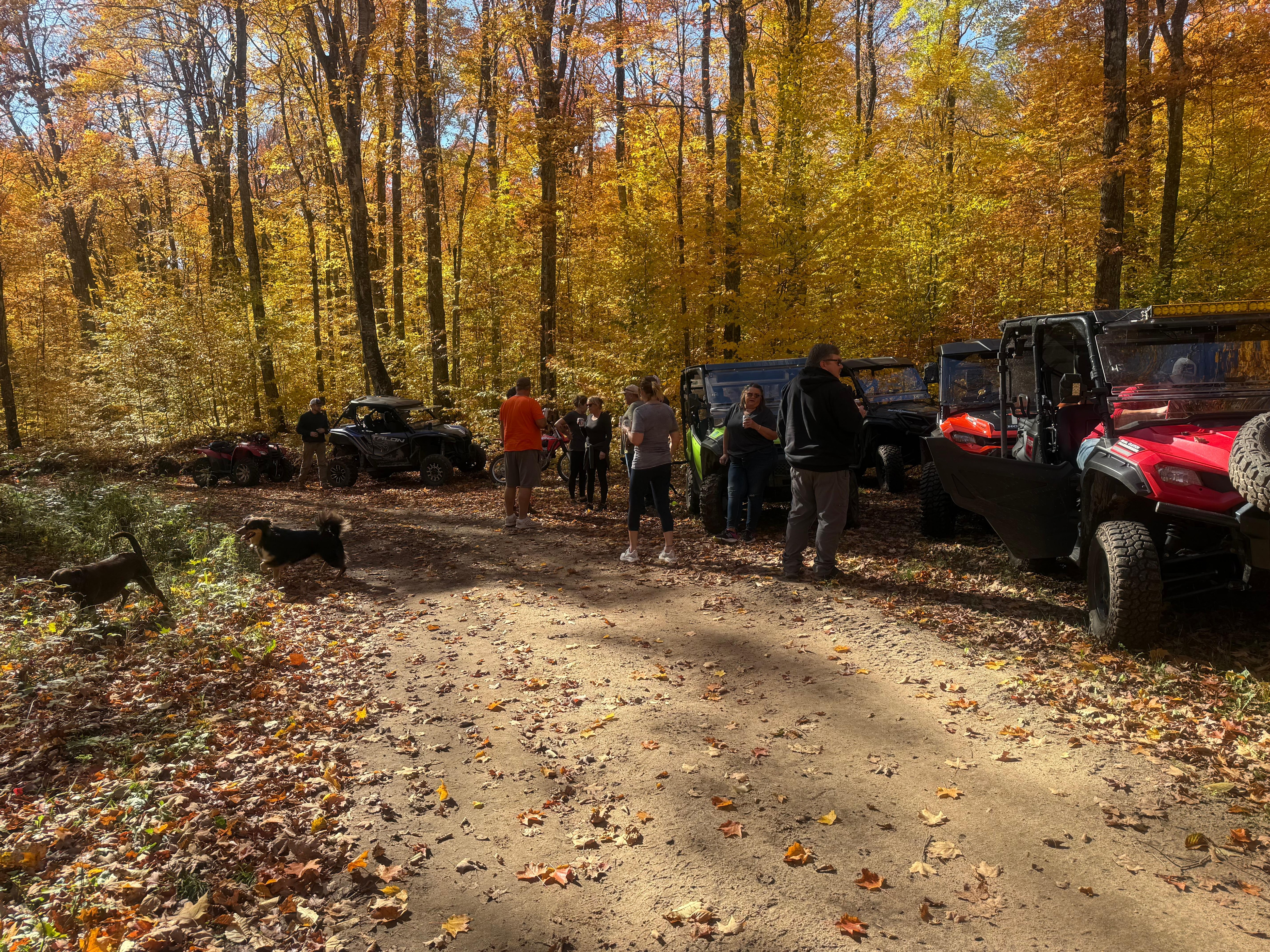 Our group of machines, 5 side-by-sides, 2 dirt bikes and a 4 wheeler.