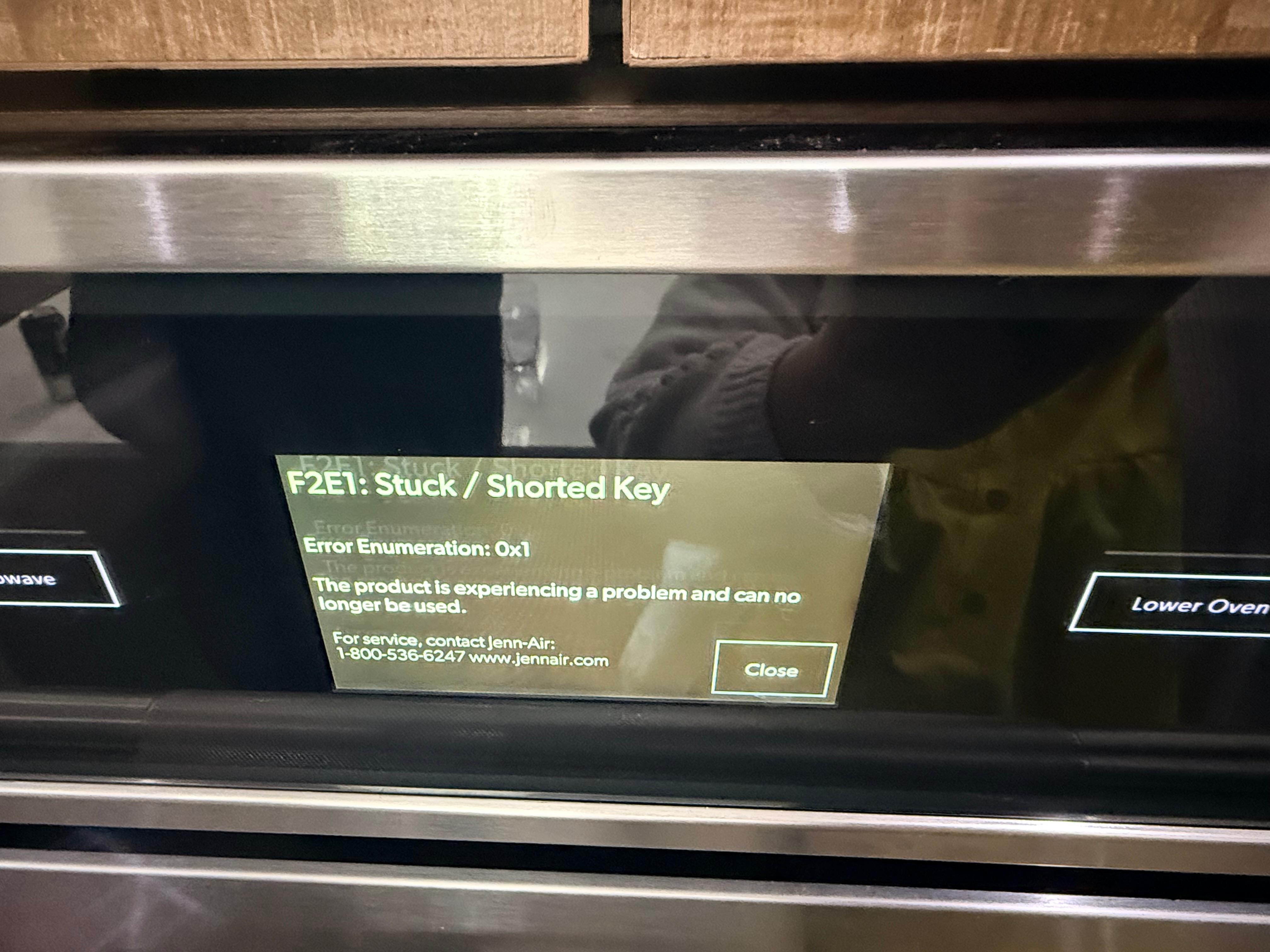 Oven was broken - Error Message