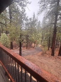 Rainy morning, but relaxed under cover porch with coffee!