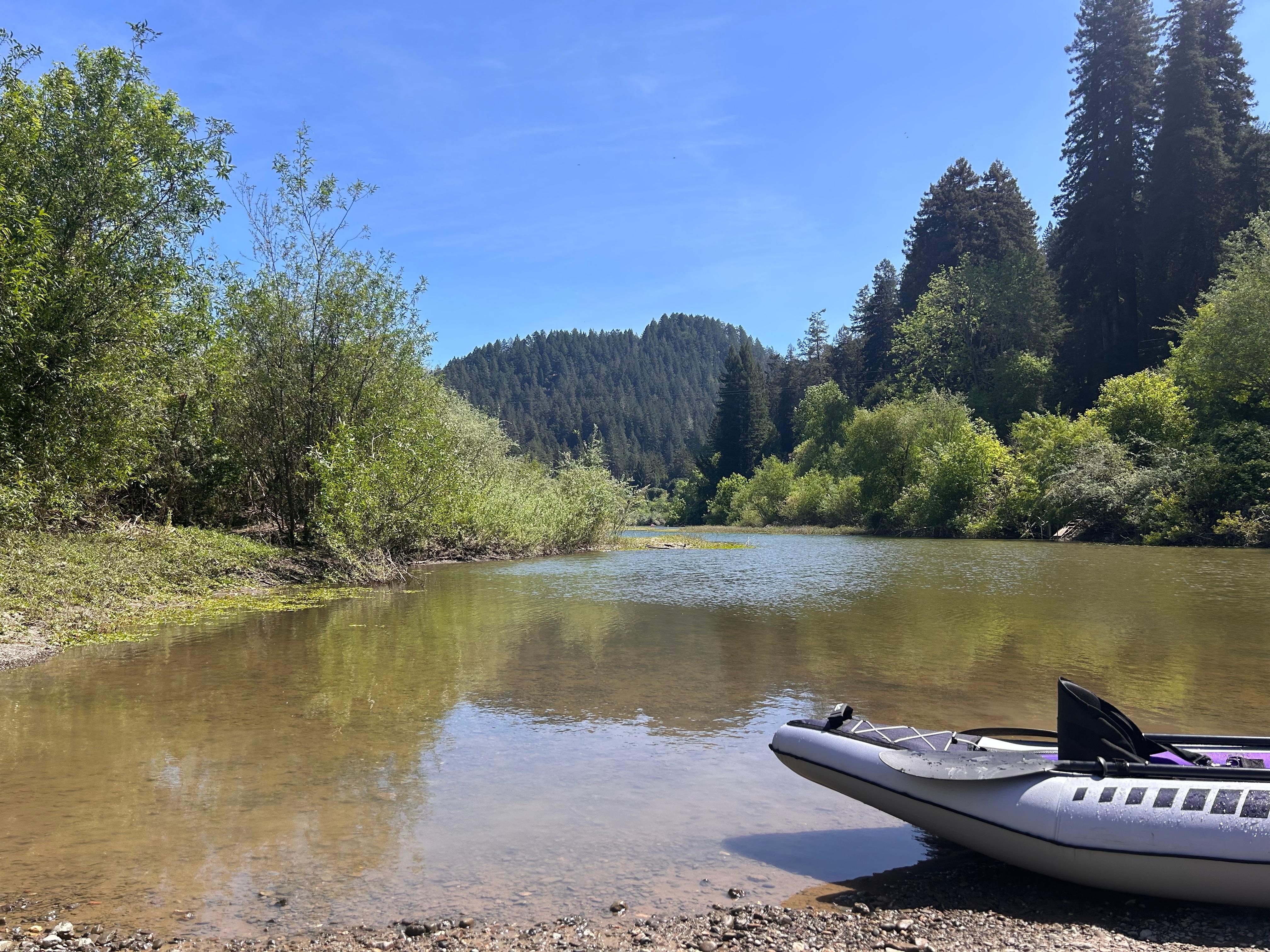 Just west on the river of this property. 