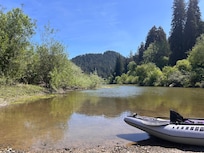 Just west on the river of this property.