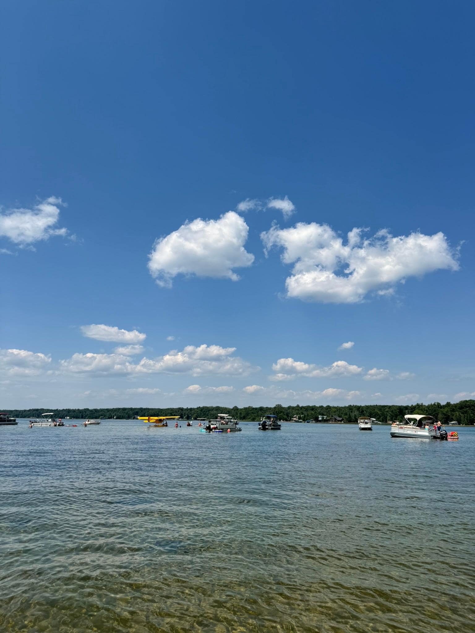 A great sand bar on North Long Lake!