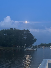 Moon rising over Lake Murray