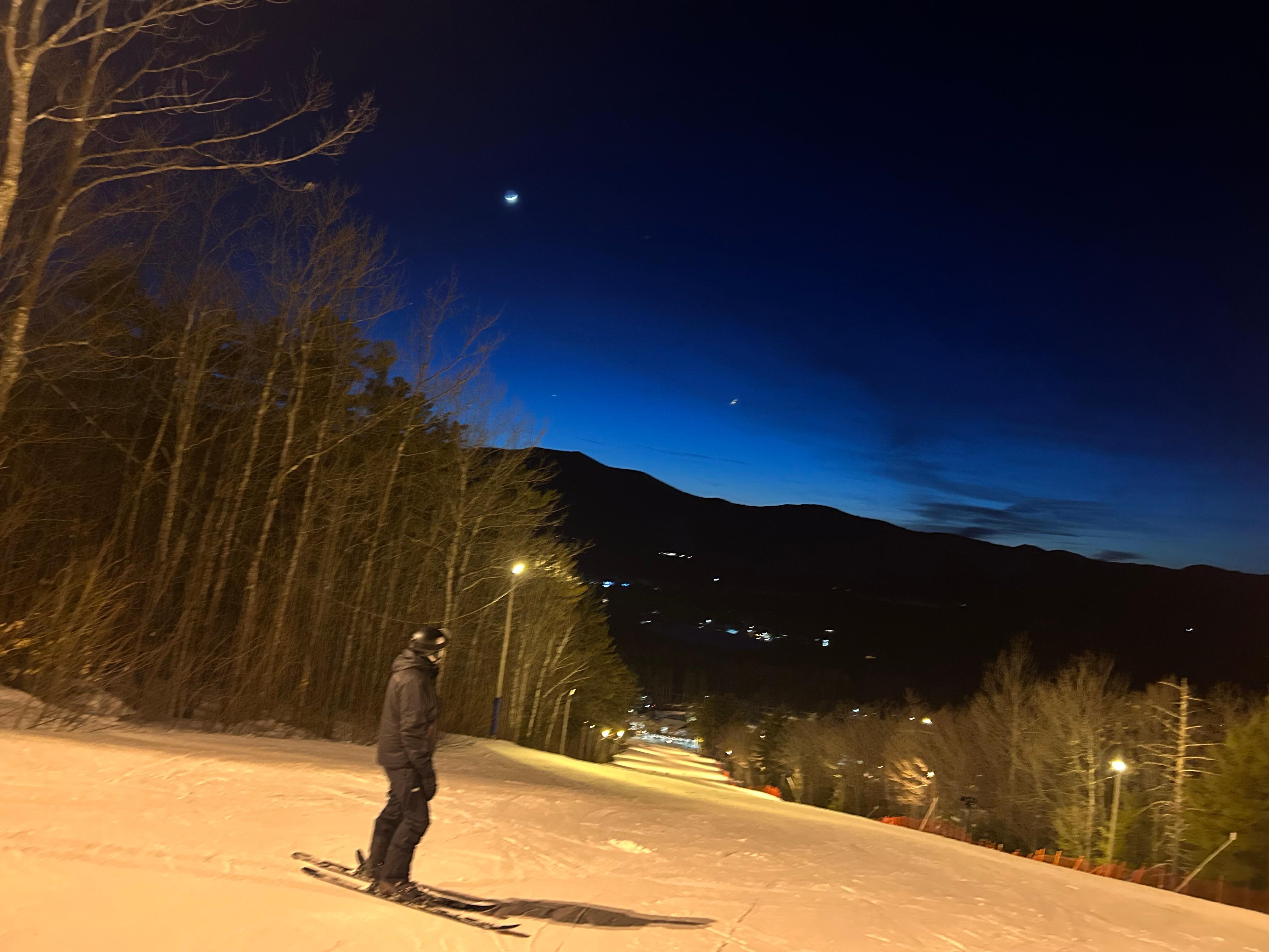 Night skiing at Cranmore, minutes from the property