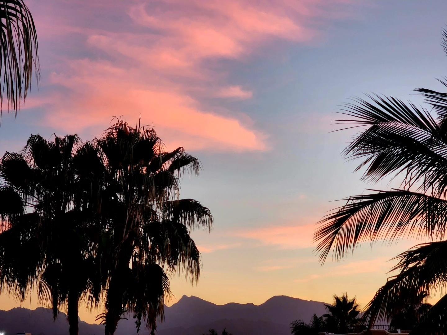 Sunset from the rooftop
with the hot tub
