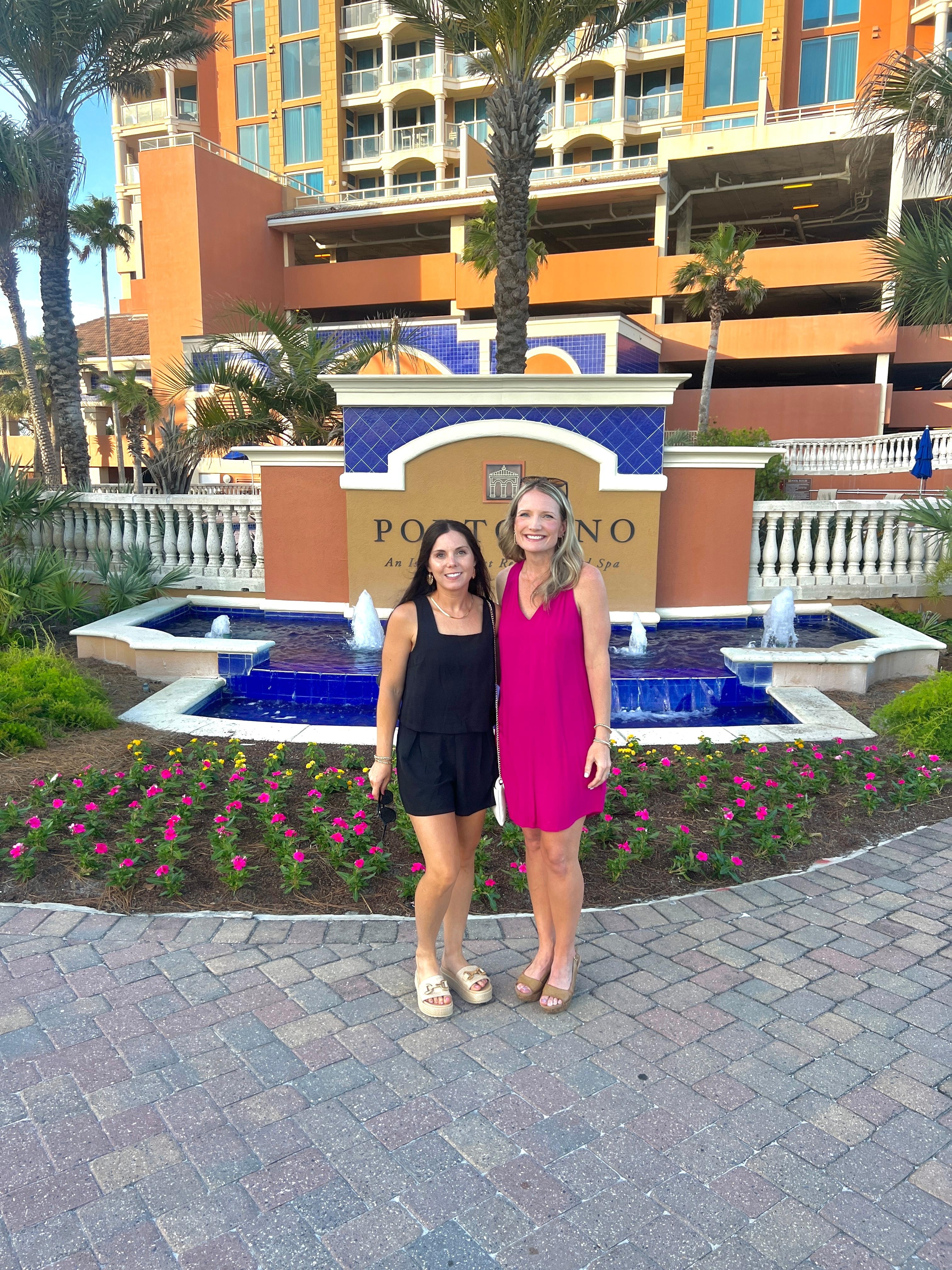 Front of the resort where you can catch the free trolley into town