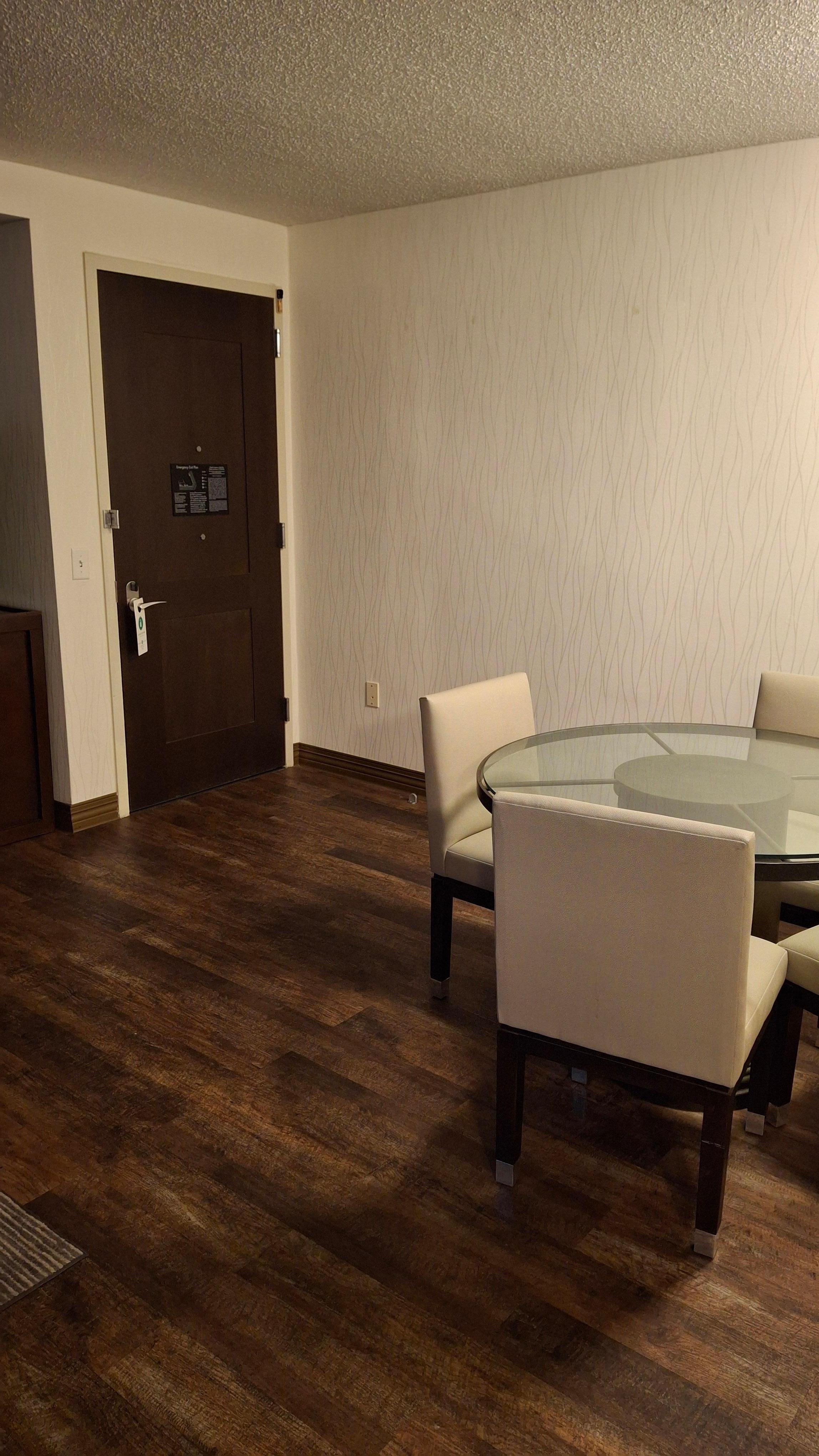 The round glass table