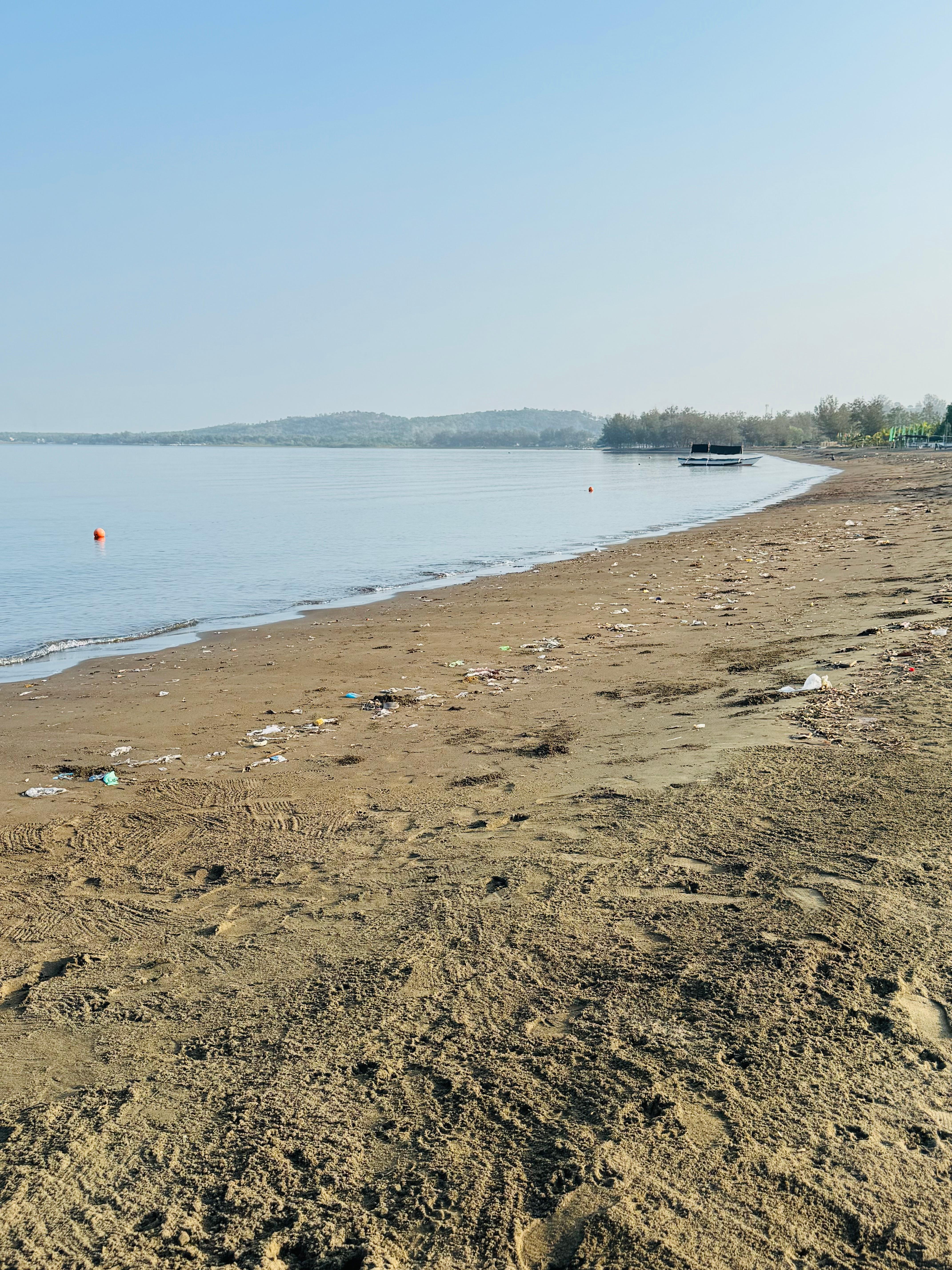 super dirty shore. and they dont remove it. they just cover it with the sand. but in the environment