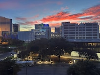 View from our condo. Beautiful sunset!