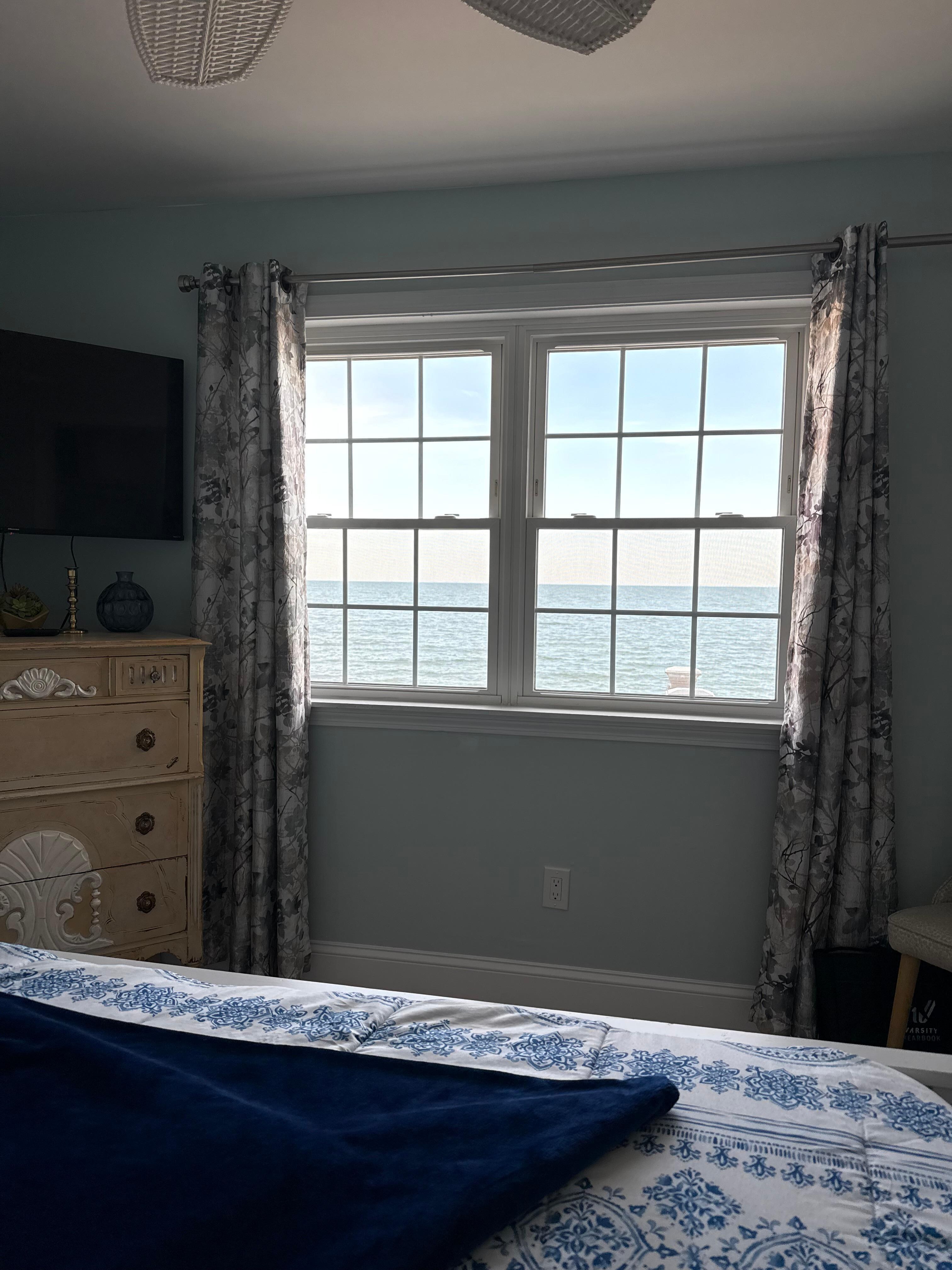View from the master bedroom. Although you can’t see the ocean when in bed, you can hear the waves.