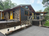 Spacious private deck with grill & chairs