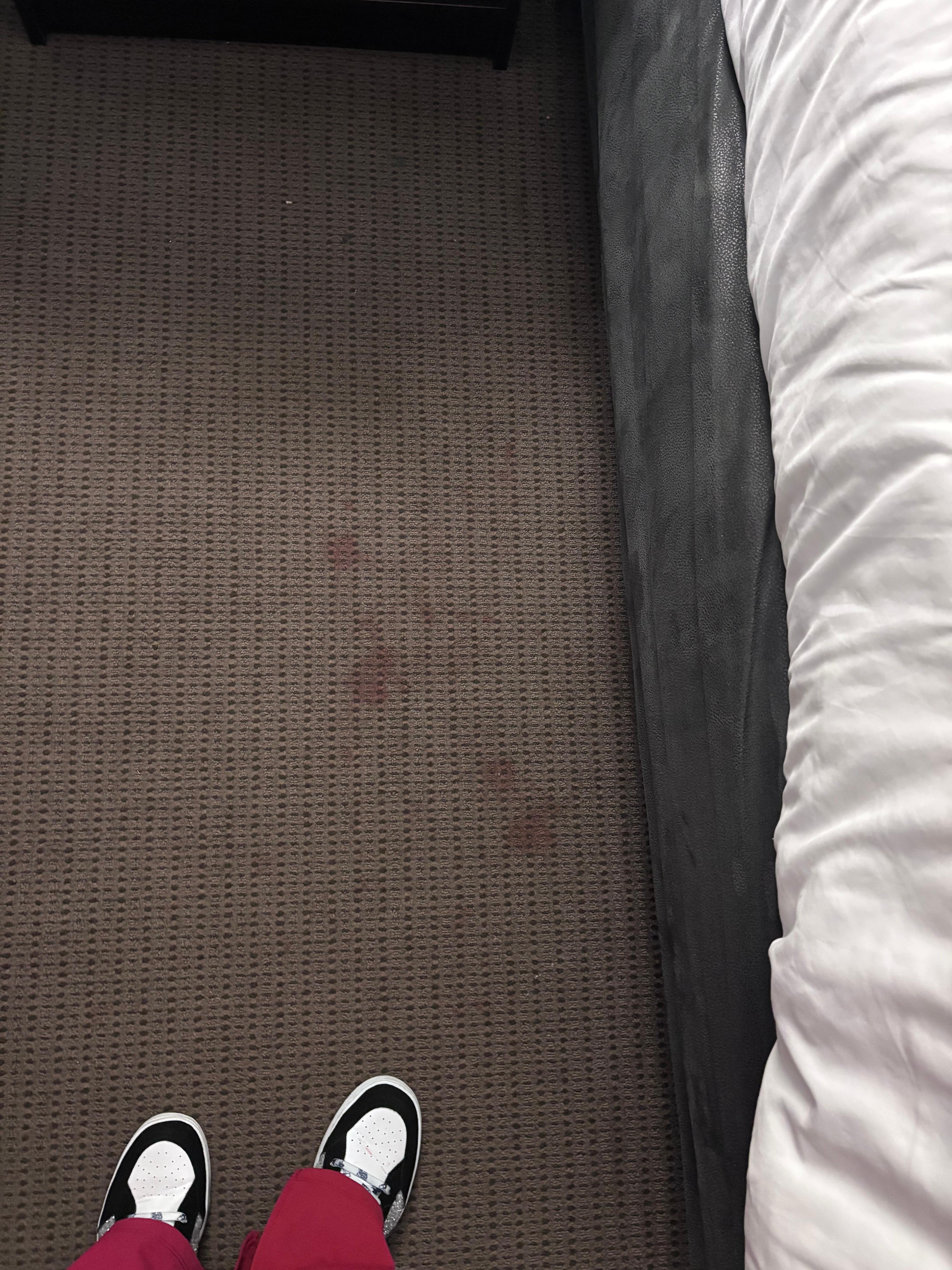 Stains on carpet.