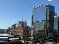 Closer shot of downtown.