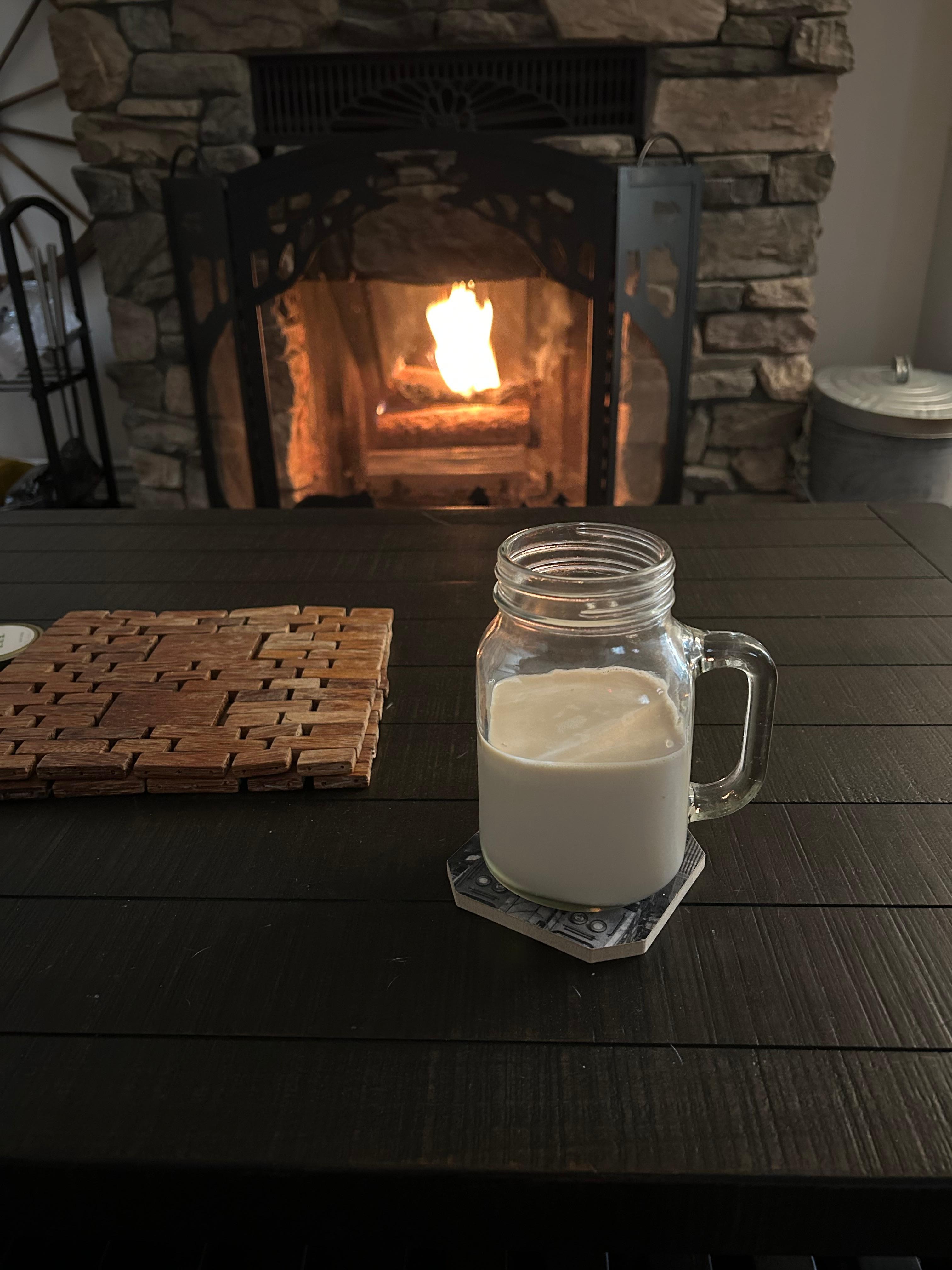 Relaxing by the fire 