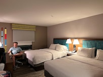 Nice beds; quiet air conditioner