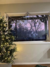 Living room, sunset view.