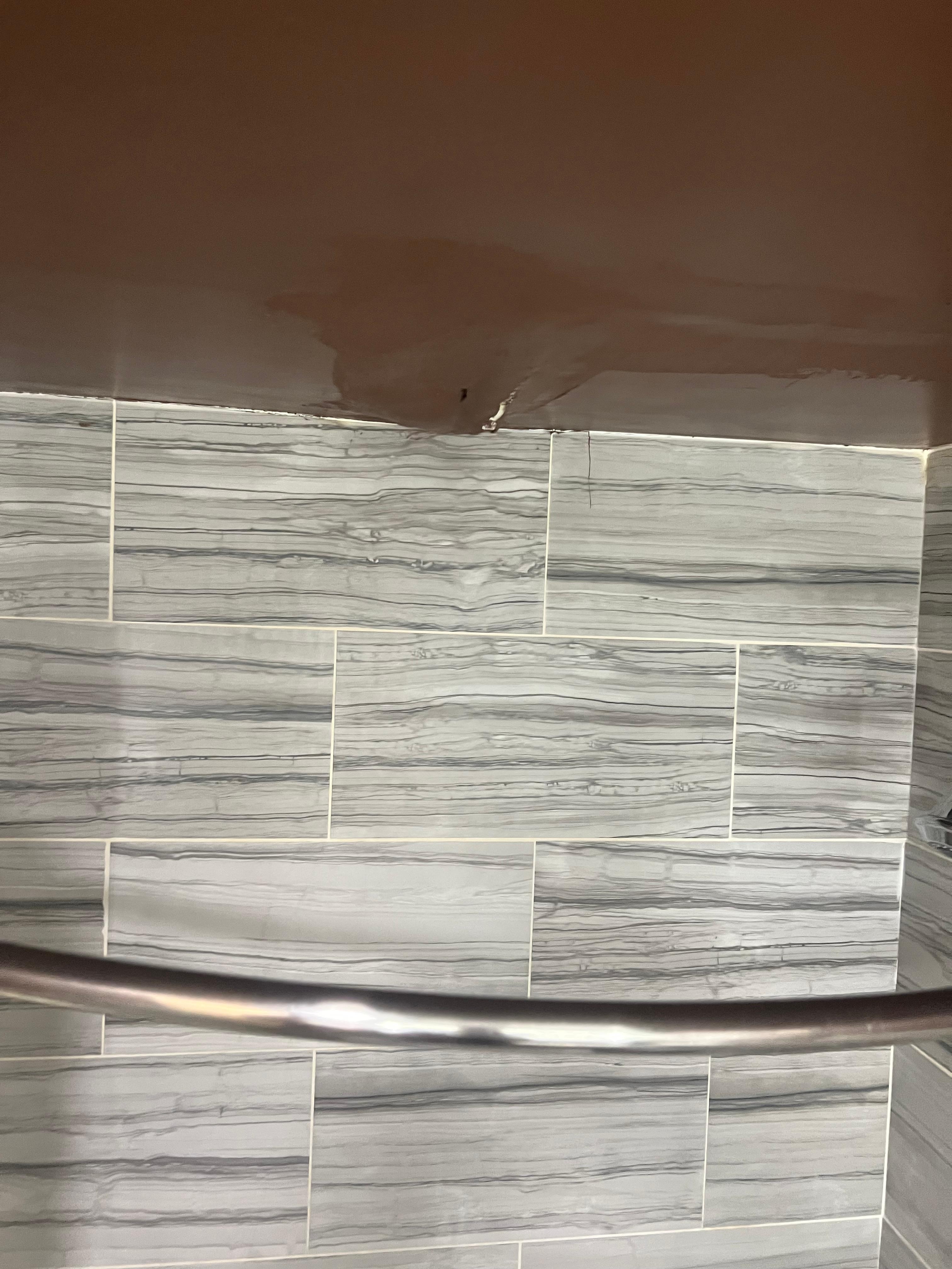 Ceiling above shower