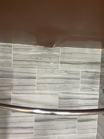 Ceiling above shower