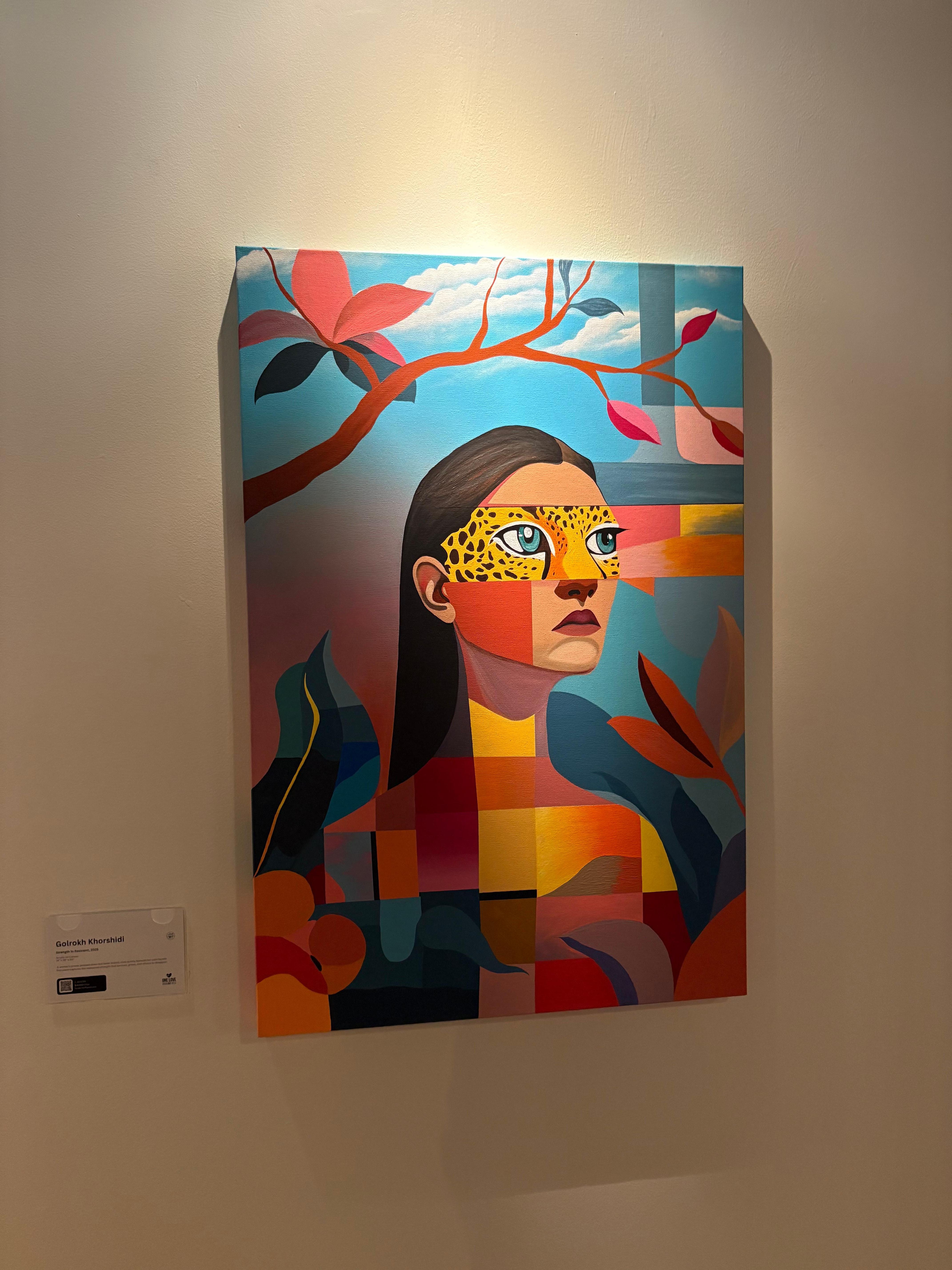 Lots of cool , modern art in a lobby 